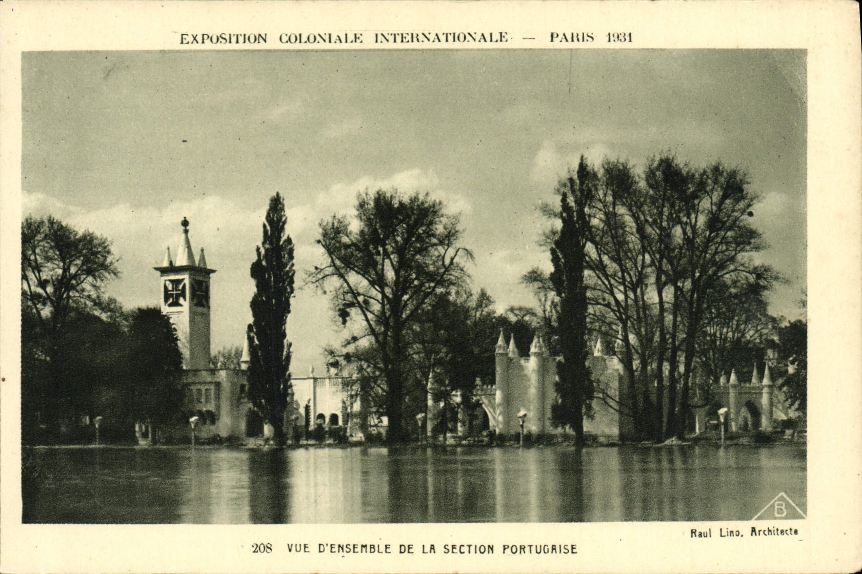 De la VENDIMIA de la POSTAL guardapolvo internacional colonial 1931 de París Vue favorablemente de la sección portuguesa Portugal