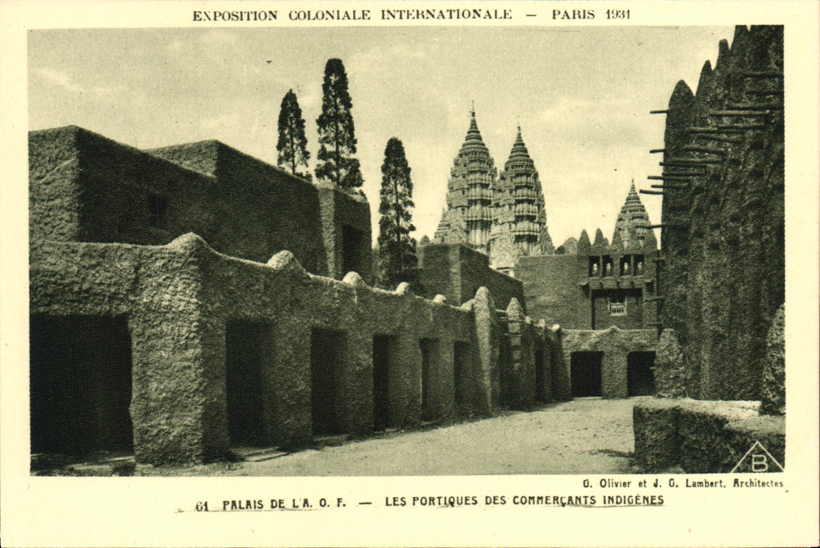 CPA Exposition Coloniale Internationale Paris 1931 Palais de l'AOF Les portiques des commercants indigenes