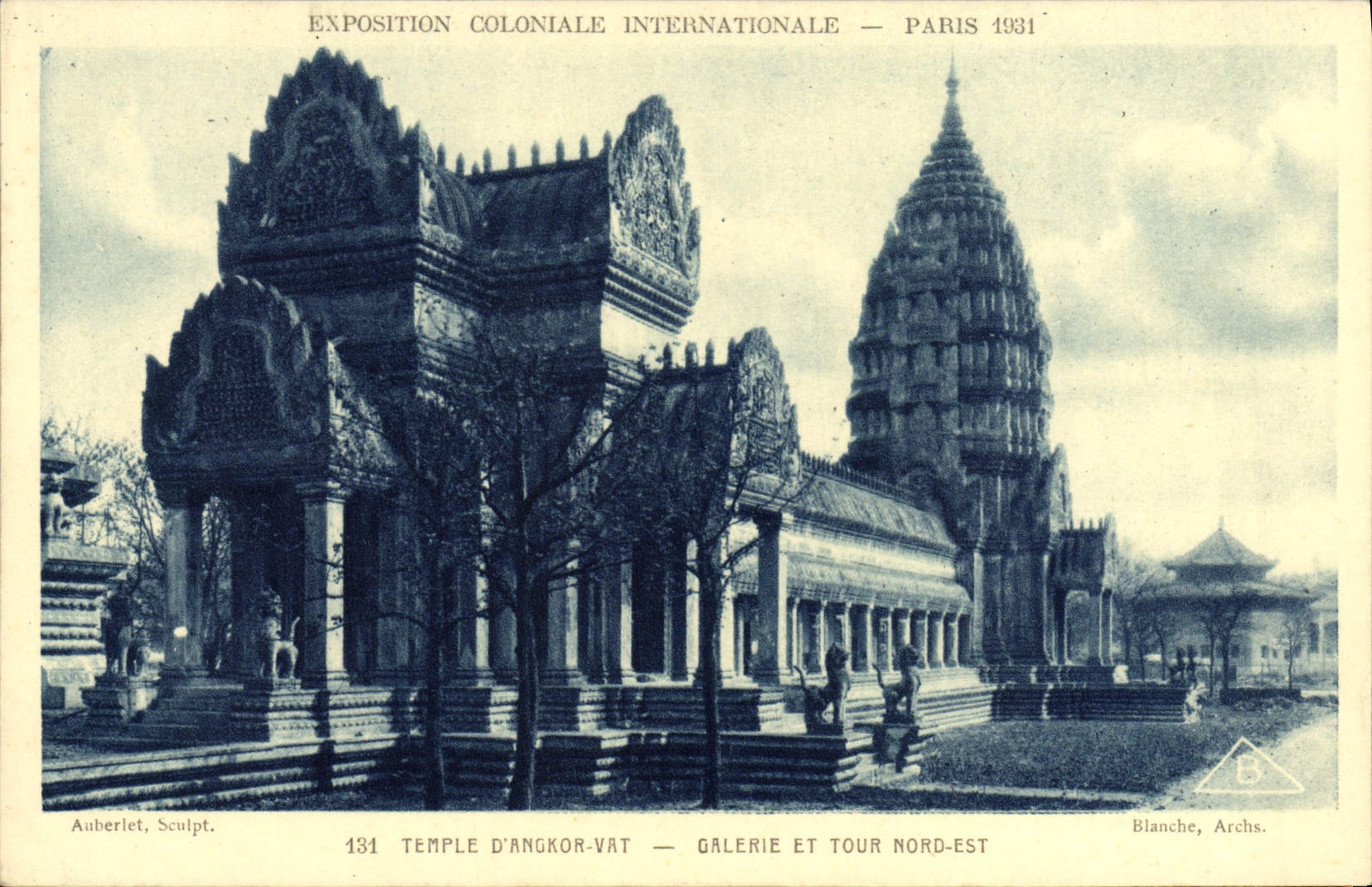 De la VENDIMIA de la POSTAL la galería internacional colonial 1931 de la cuba de Angkor del d del templo de París favorablemente y la vuelta norteña es