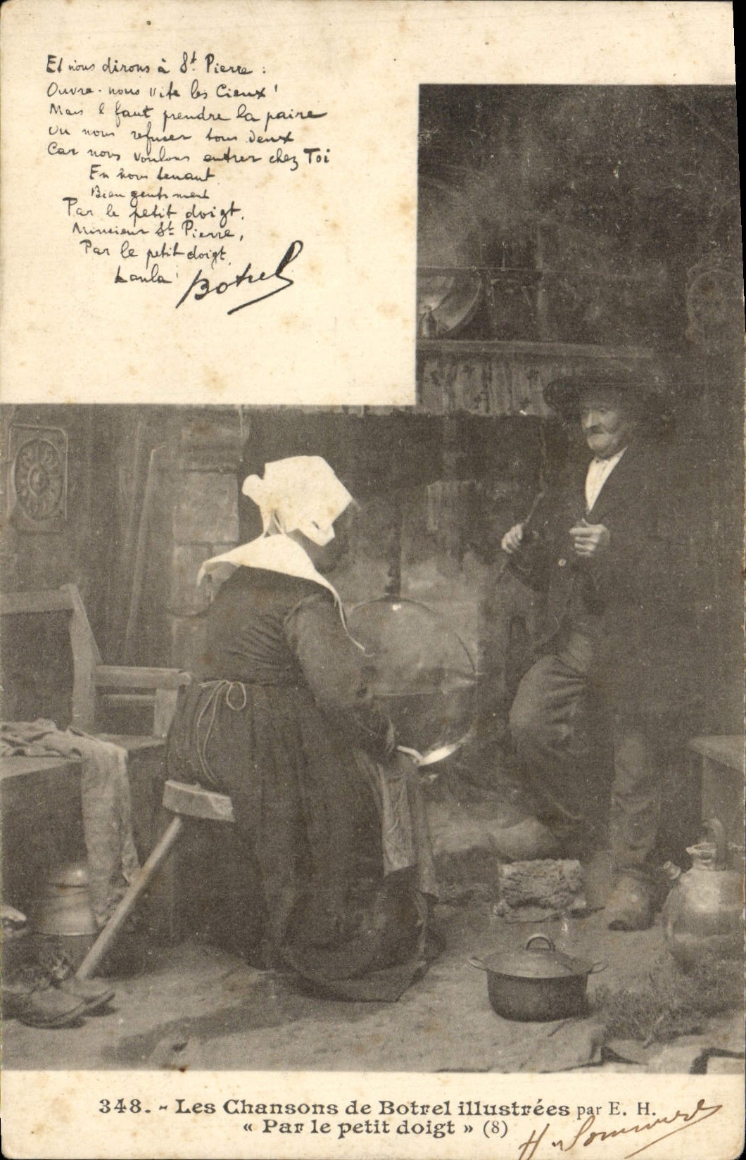 CPA Les Chansons de Botrel Illustrees Par le petit doigt Folklore