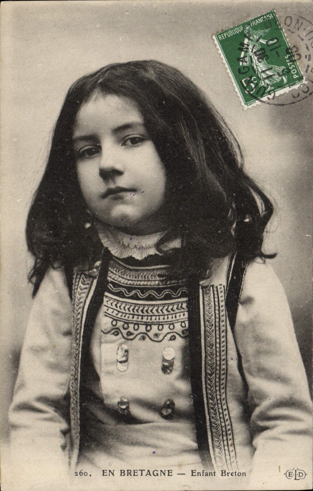 VINTAGE POSTCARD In Brittany Breton Child Folklore