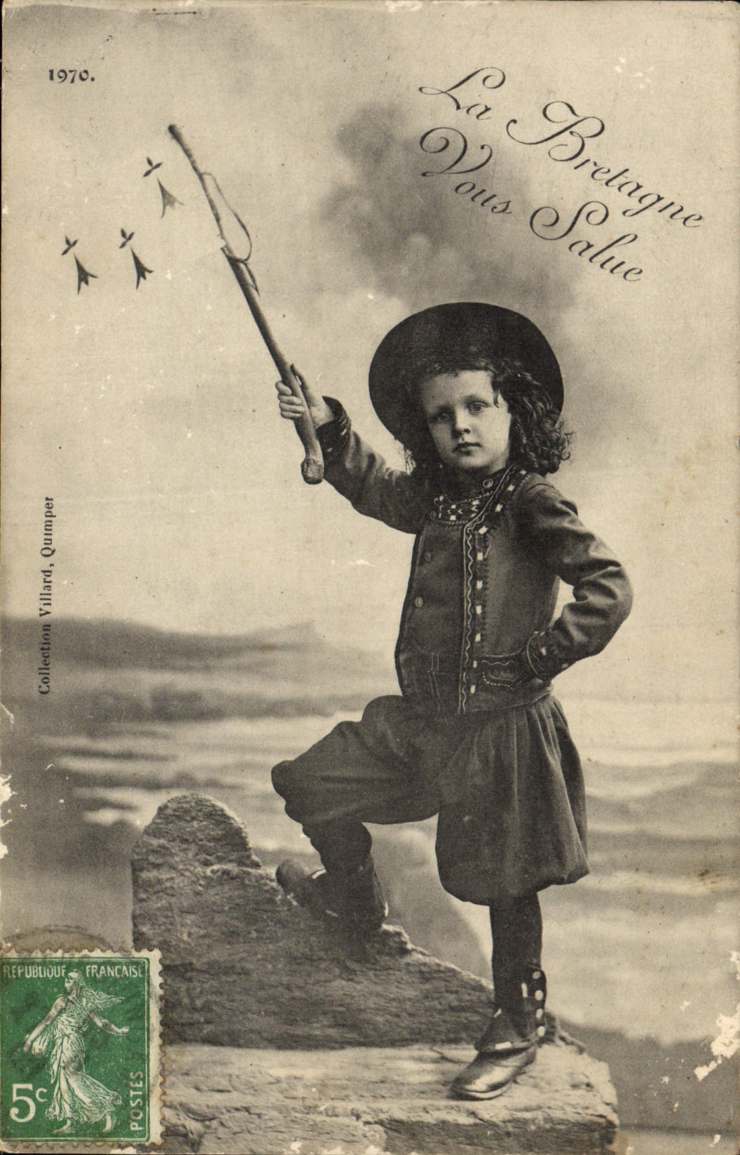 VINTAGE POSTCARD Brittany Greets You Child Folklore