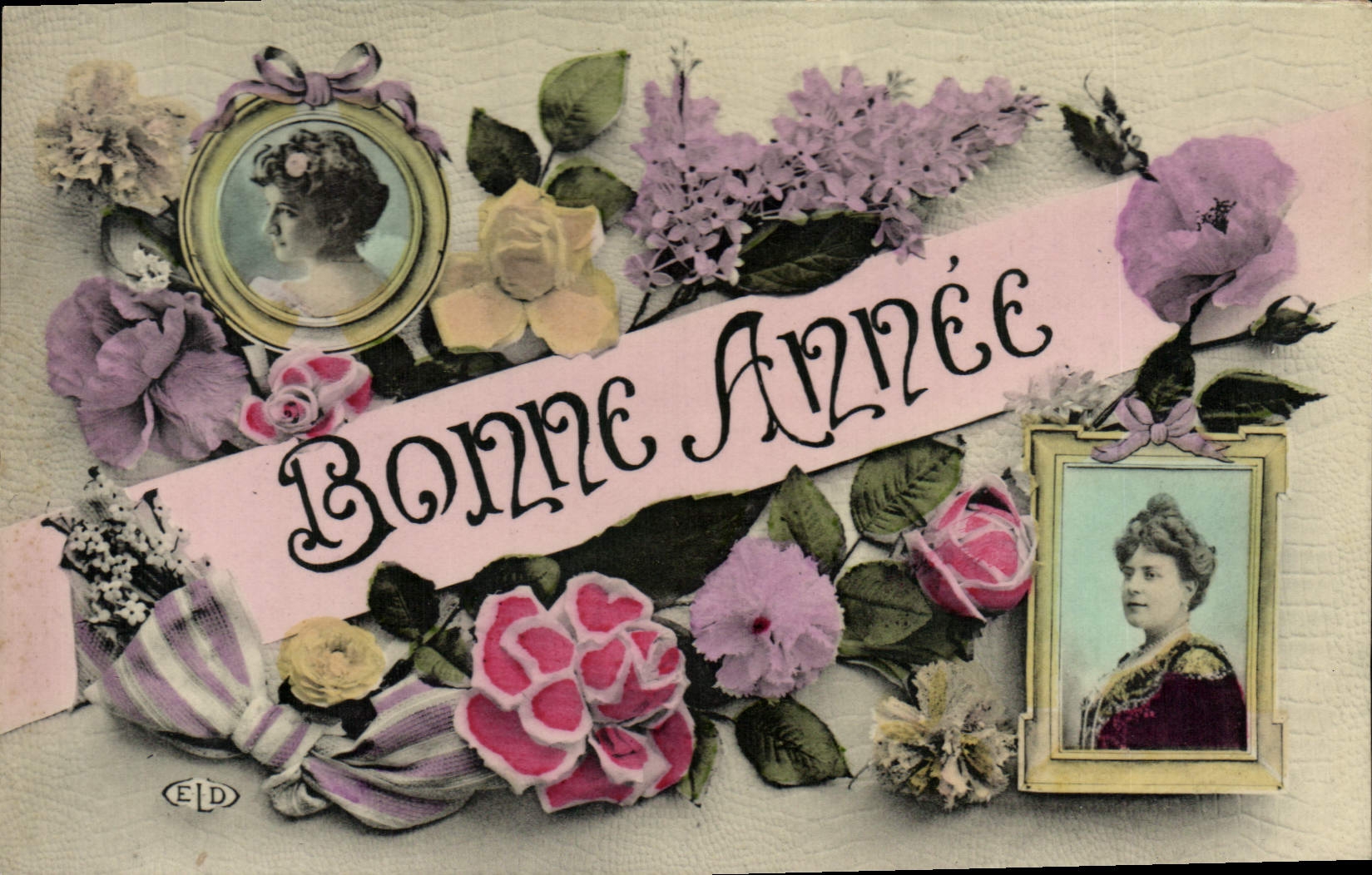 VINTAGE POSTCARD Fantasy Women Flowers