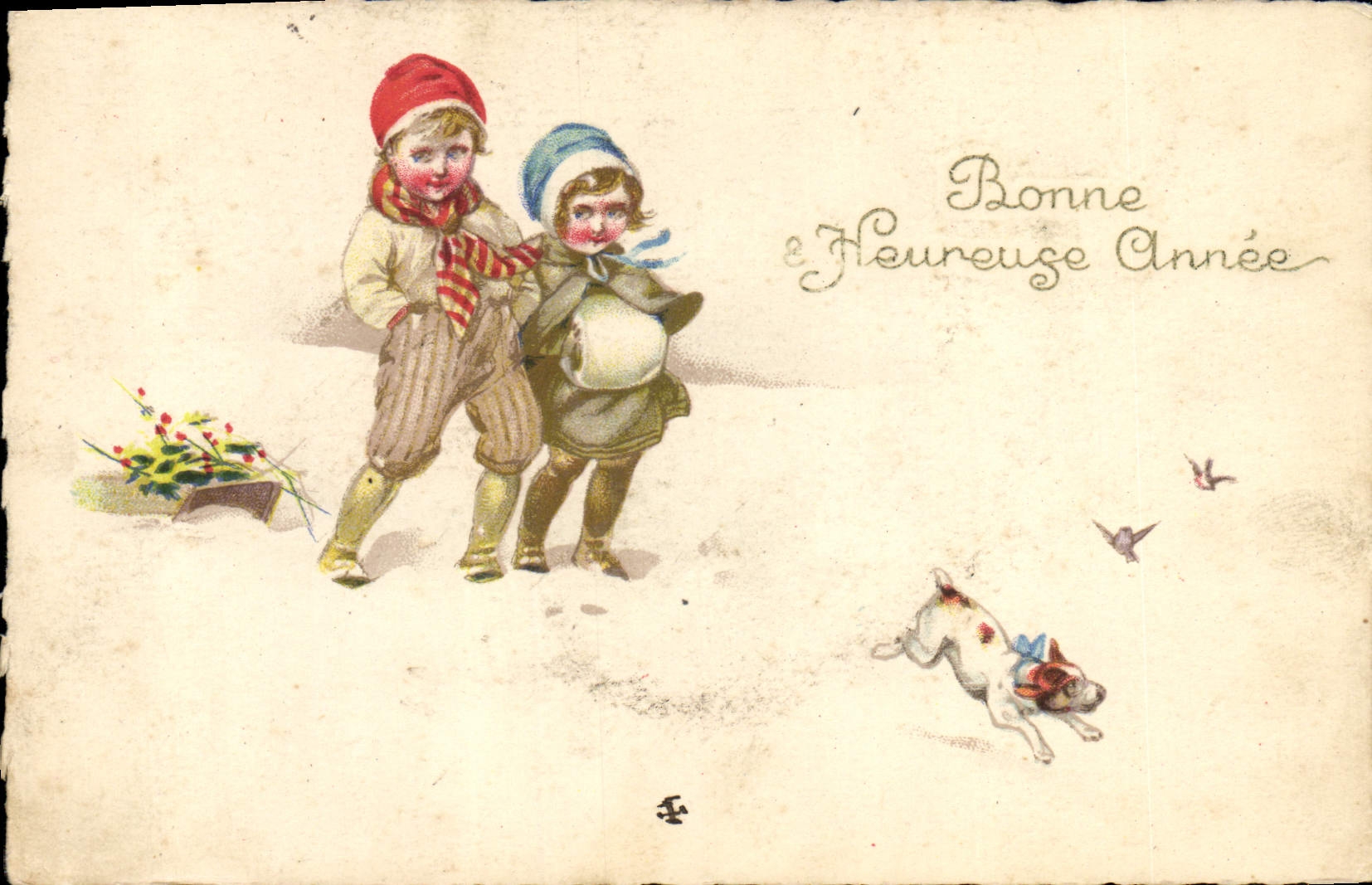 CPA Fantaisie Enfants Chien
