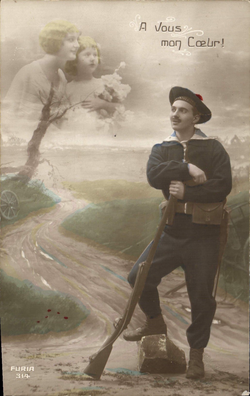 VINTAGE POSTCARD Fantasy Child wife Sailor