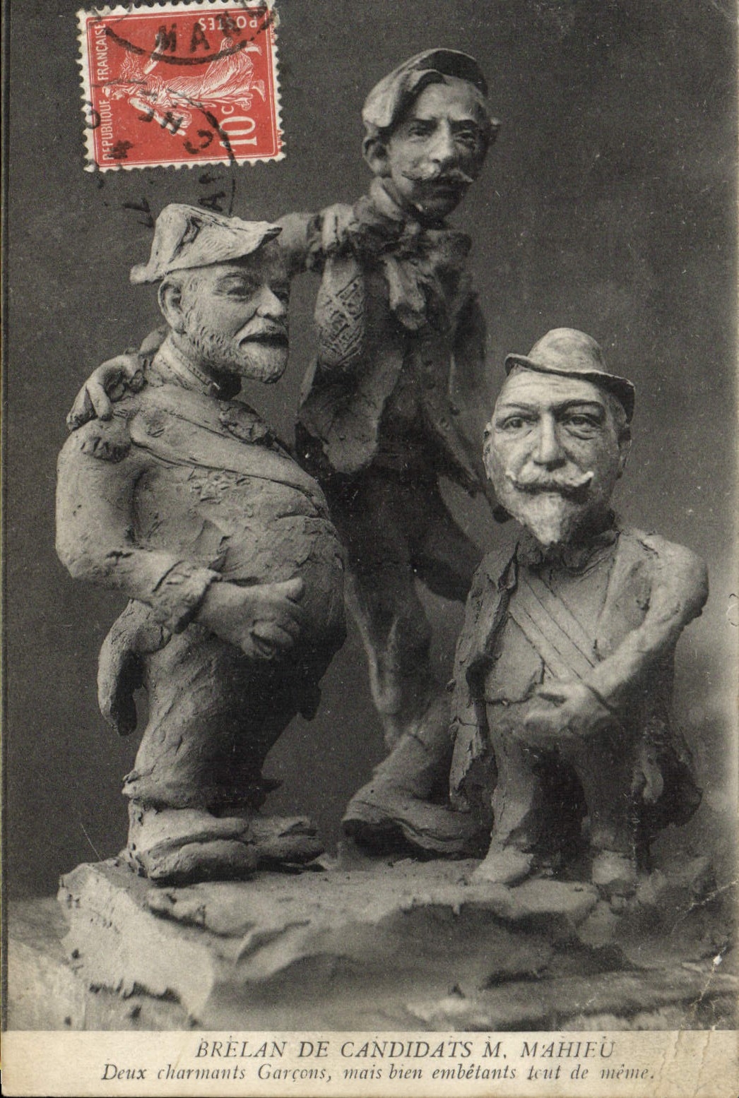 POSTAL Brelan de la VENDIMIA de Sr. Mahieu de los candidatos