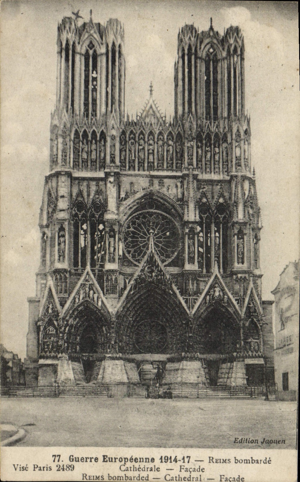 CPA Reims Cathedrale Facade
