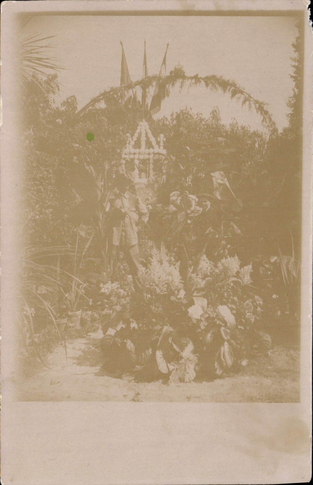 Postal photo hombre en un jardín