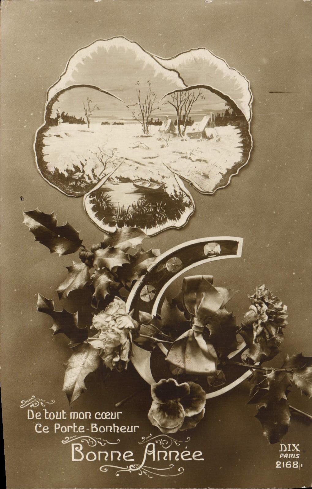 CPA Fantaisie Bonne annee Fer a cheval