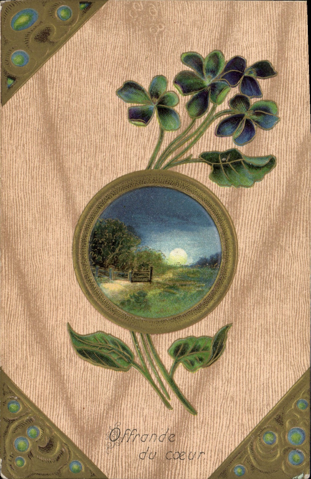 CPA Fantaisie Fleurs Offrande Du Coeur