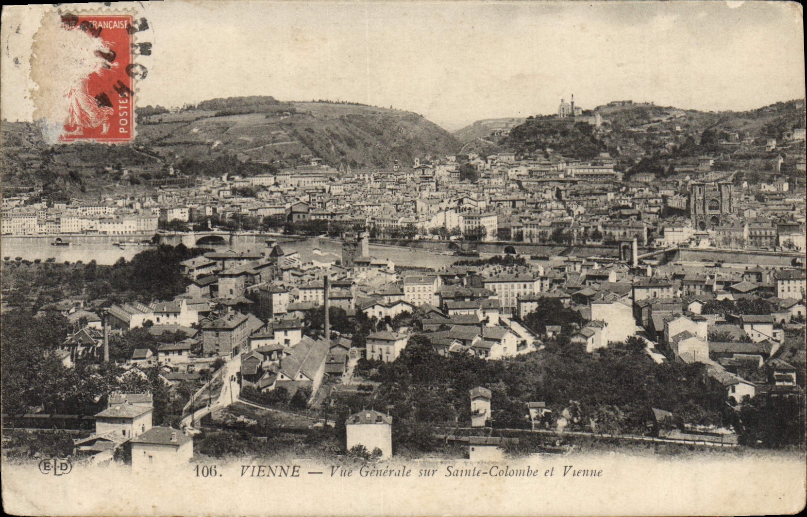 CPA Vienne Vue Generale sur Sainte Colombe et Vienne