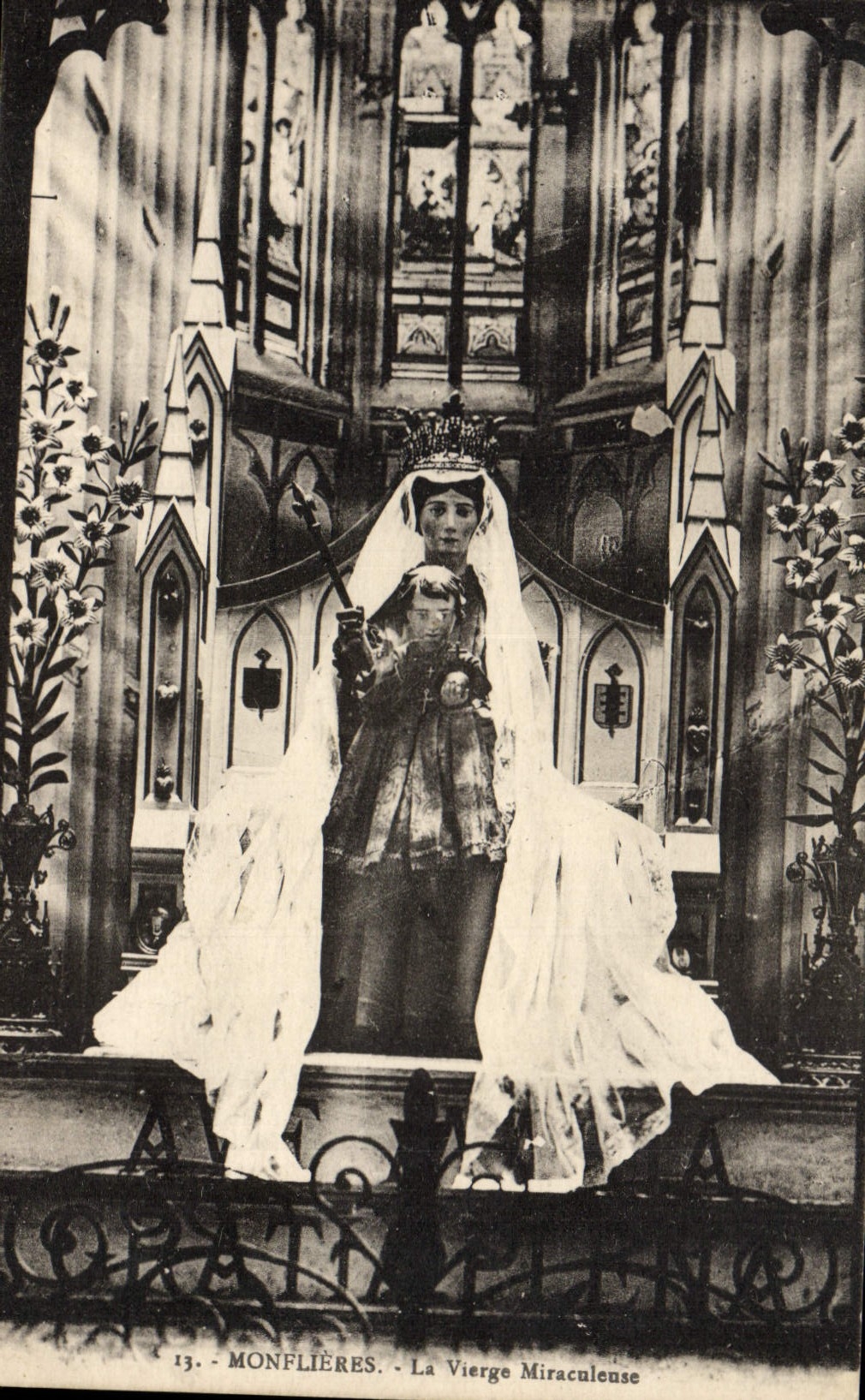 CPA Monflieres La Vierge Miraculenuse