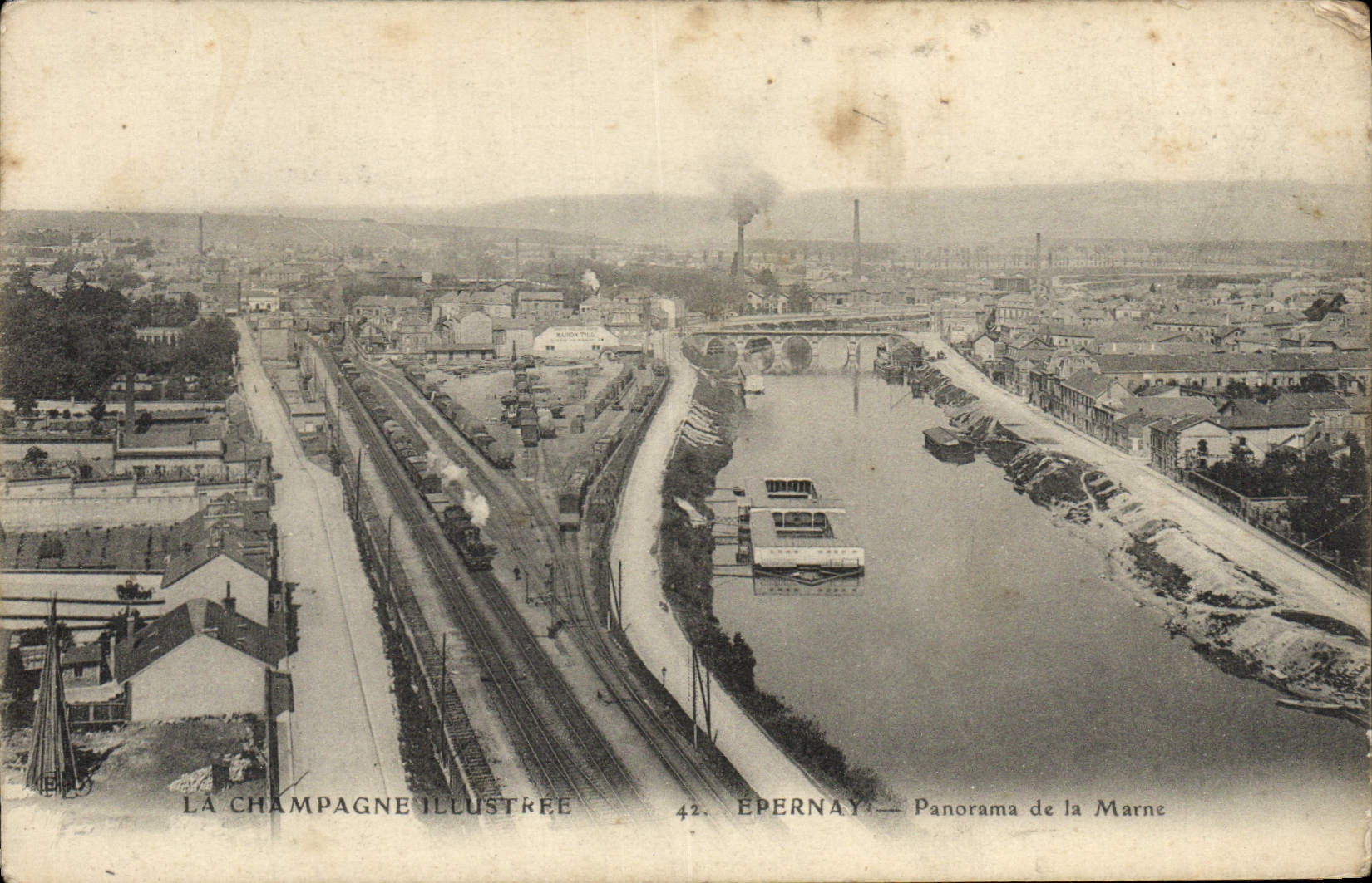 CPA Epernay Panorama de la Marne