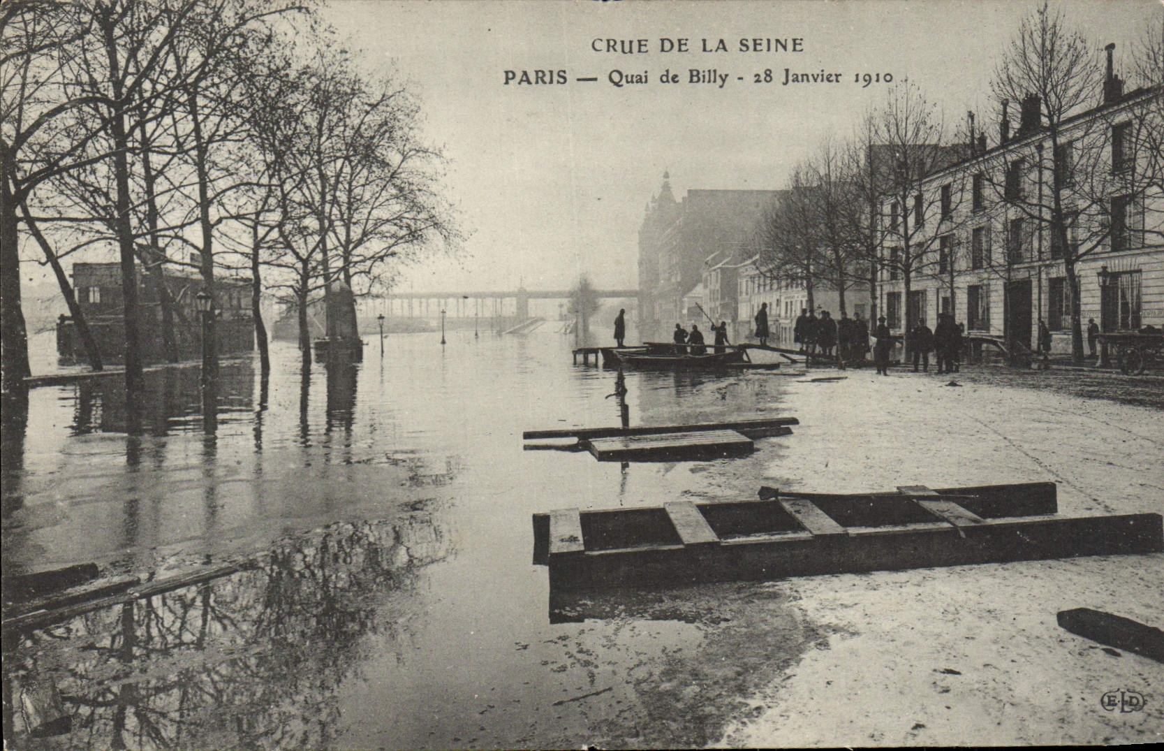 CPA Paris Quai de Billy Inondations