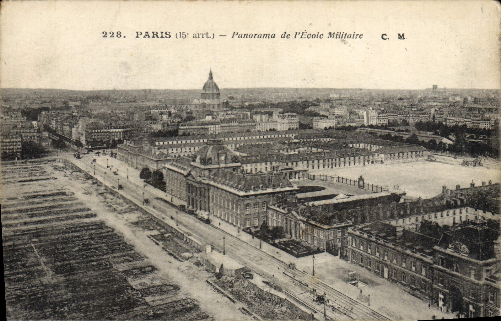VINTAGE POSTCARD Paris Panorama of the Military academy