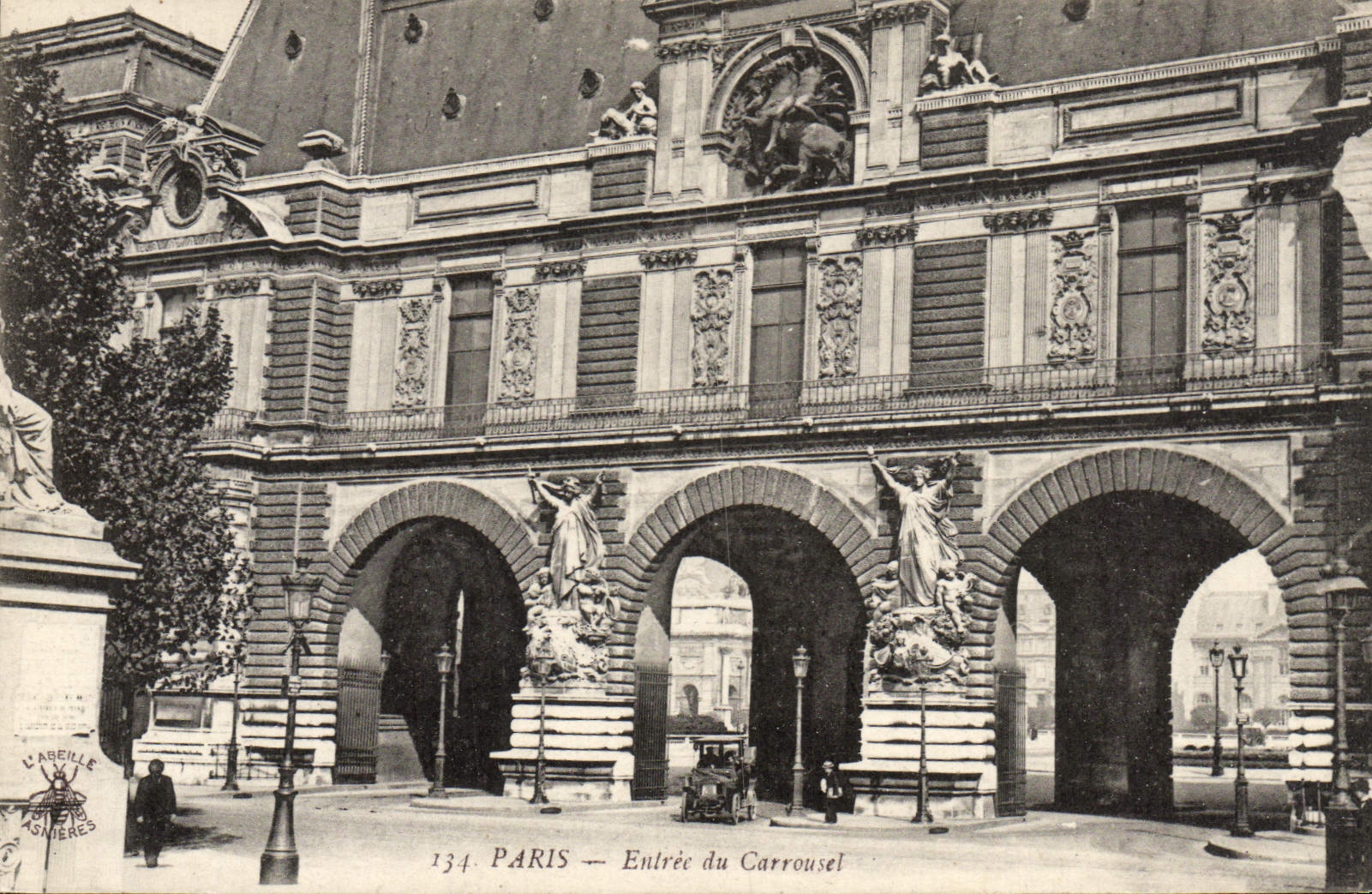 VINTAGE POSTCARD Paris Entered of the Automobile Carousel