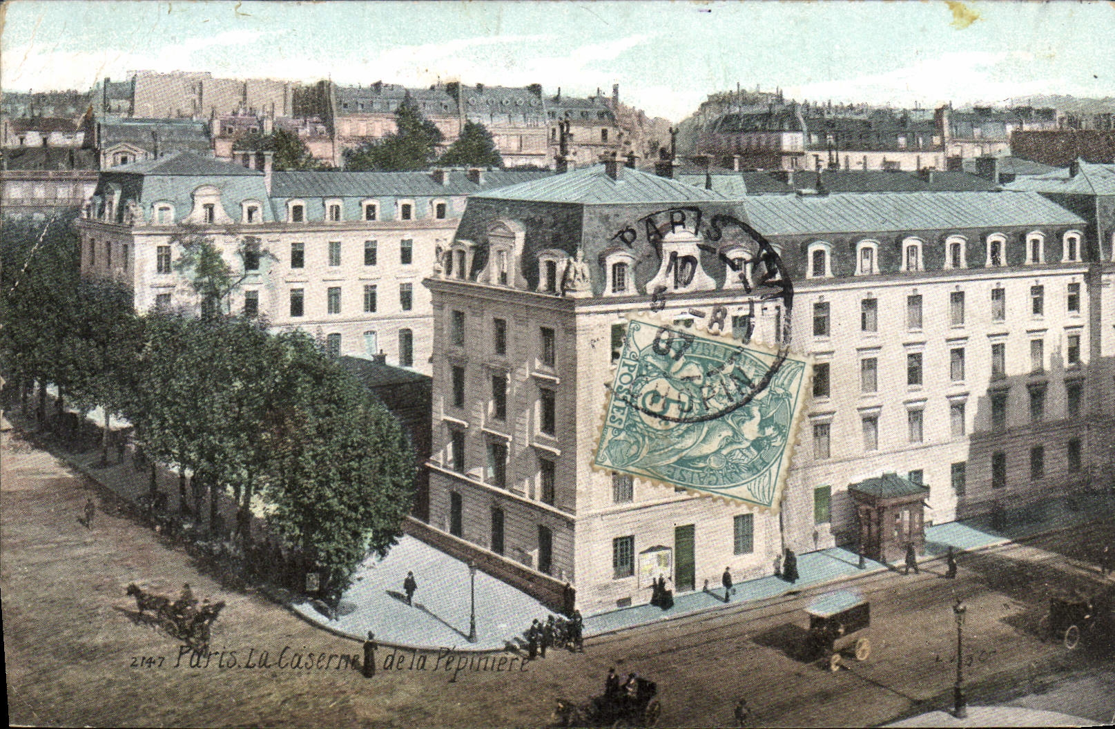 VINTAGE POSTCARD Paris the Barracks of the Militaria Seedbed