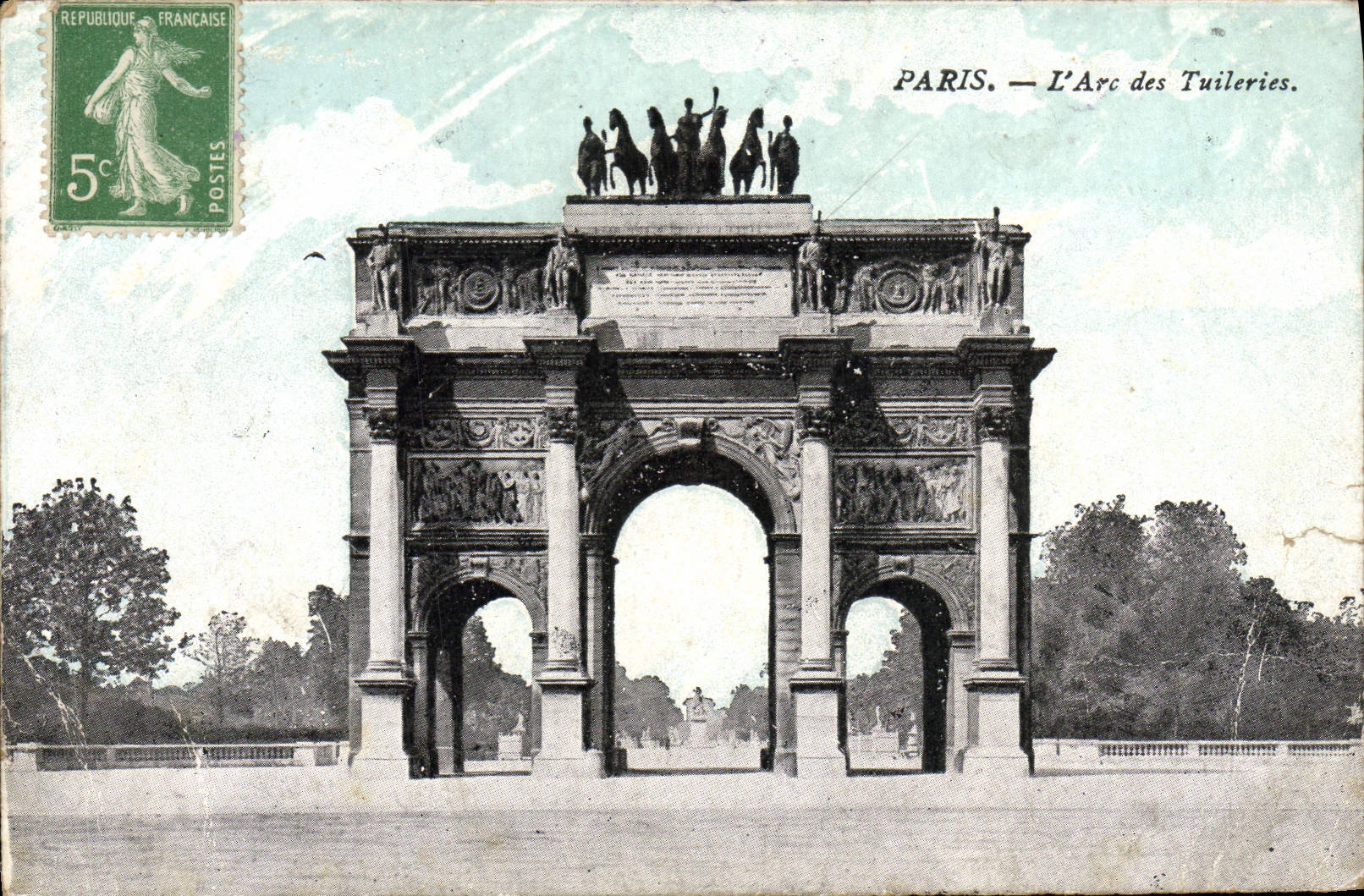 CPA Paris Arc de Triomphe aux Tuileries