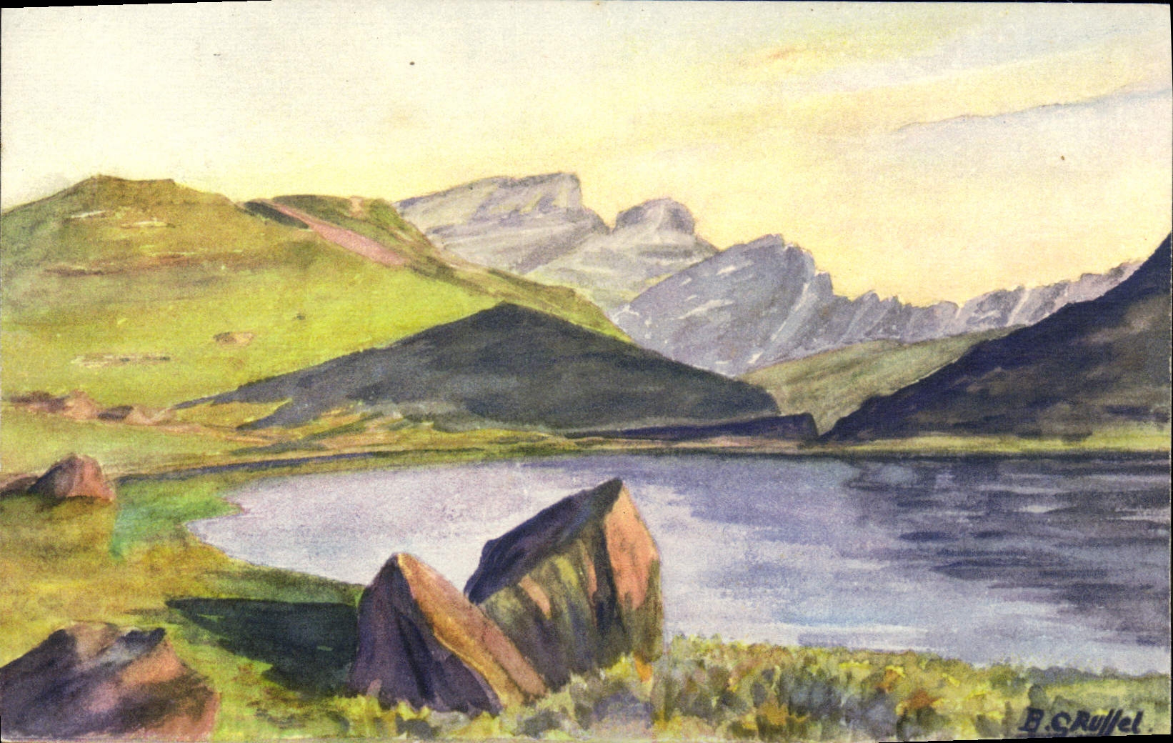 VINTAGE POSTCARD Fantasy Lake in mountain