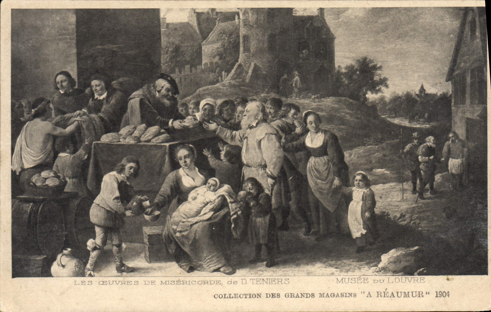 VINTAGE POSTCARD Fantasy Teniers Museum of Louvre Paris