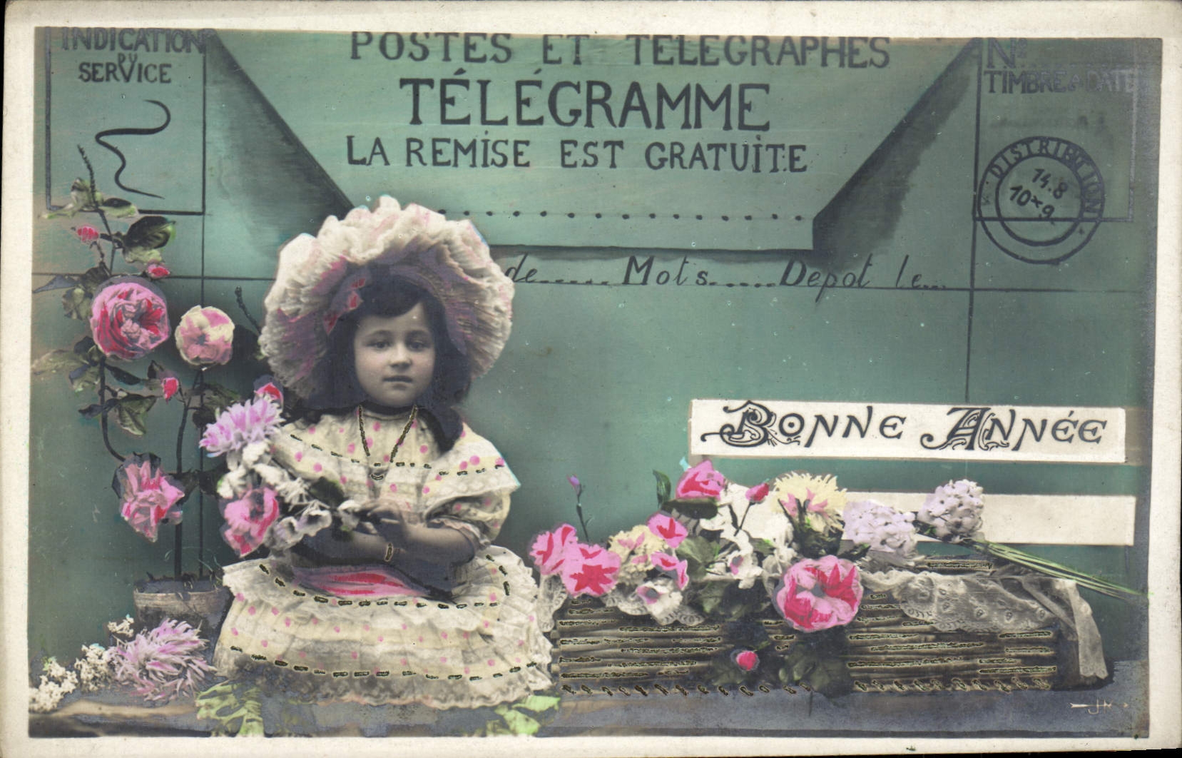 VINTAGE POSTCARD Fantasy Child Telegram