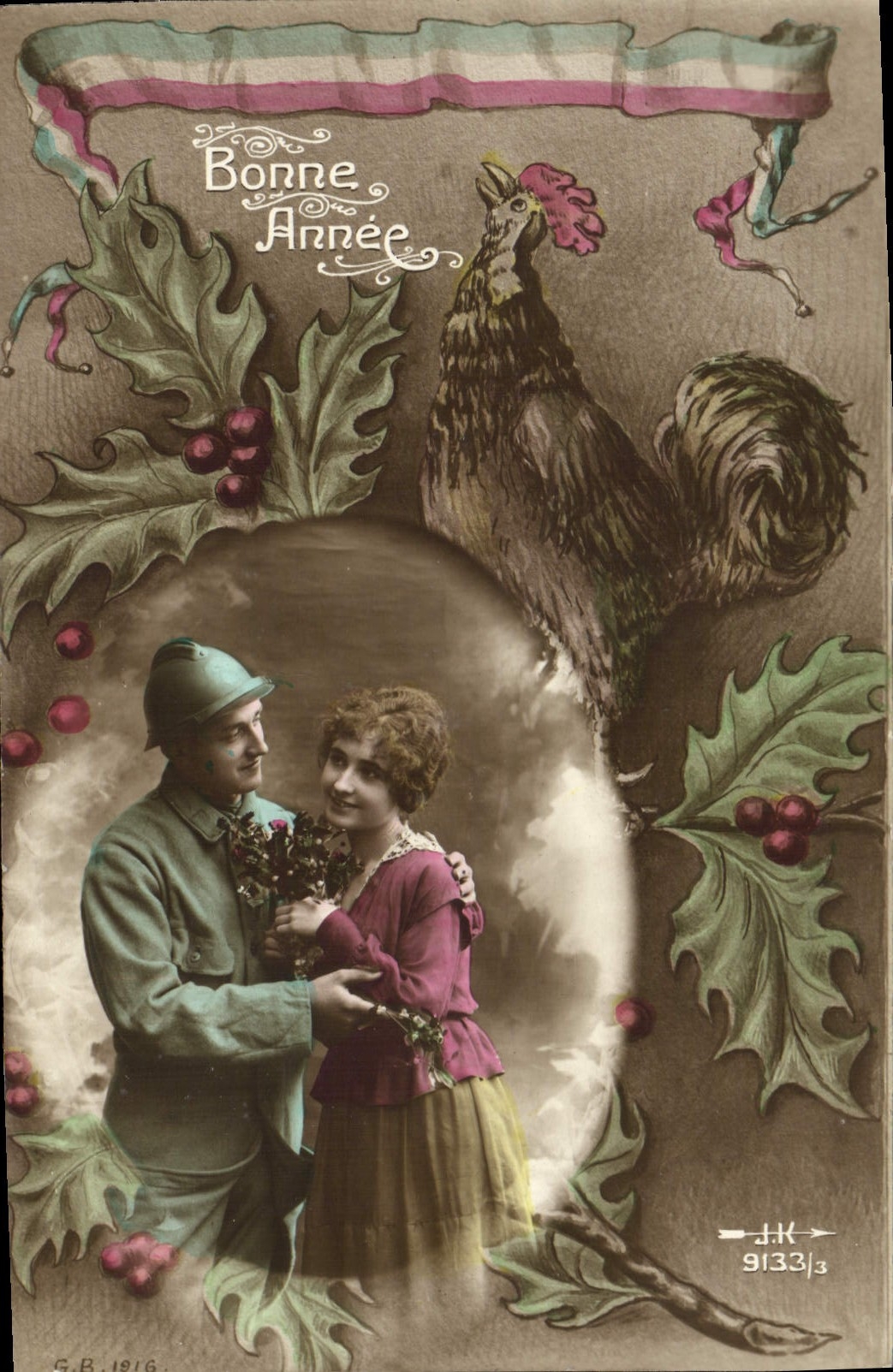 VINTAGE POSTCARD Fantasy Woman Hairy Soldier Cock Militaria