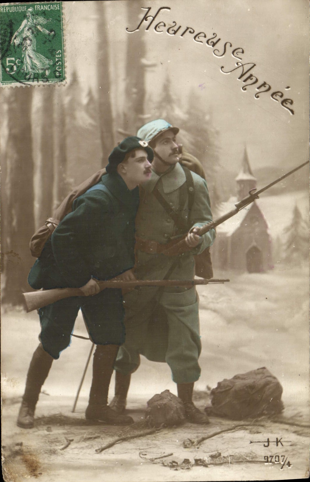 Soldados de la fantasía de la POSTAL de la VENDIMIA melenudos