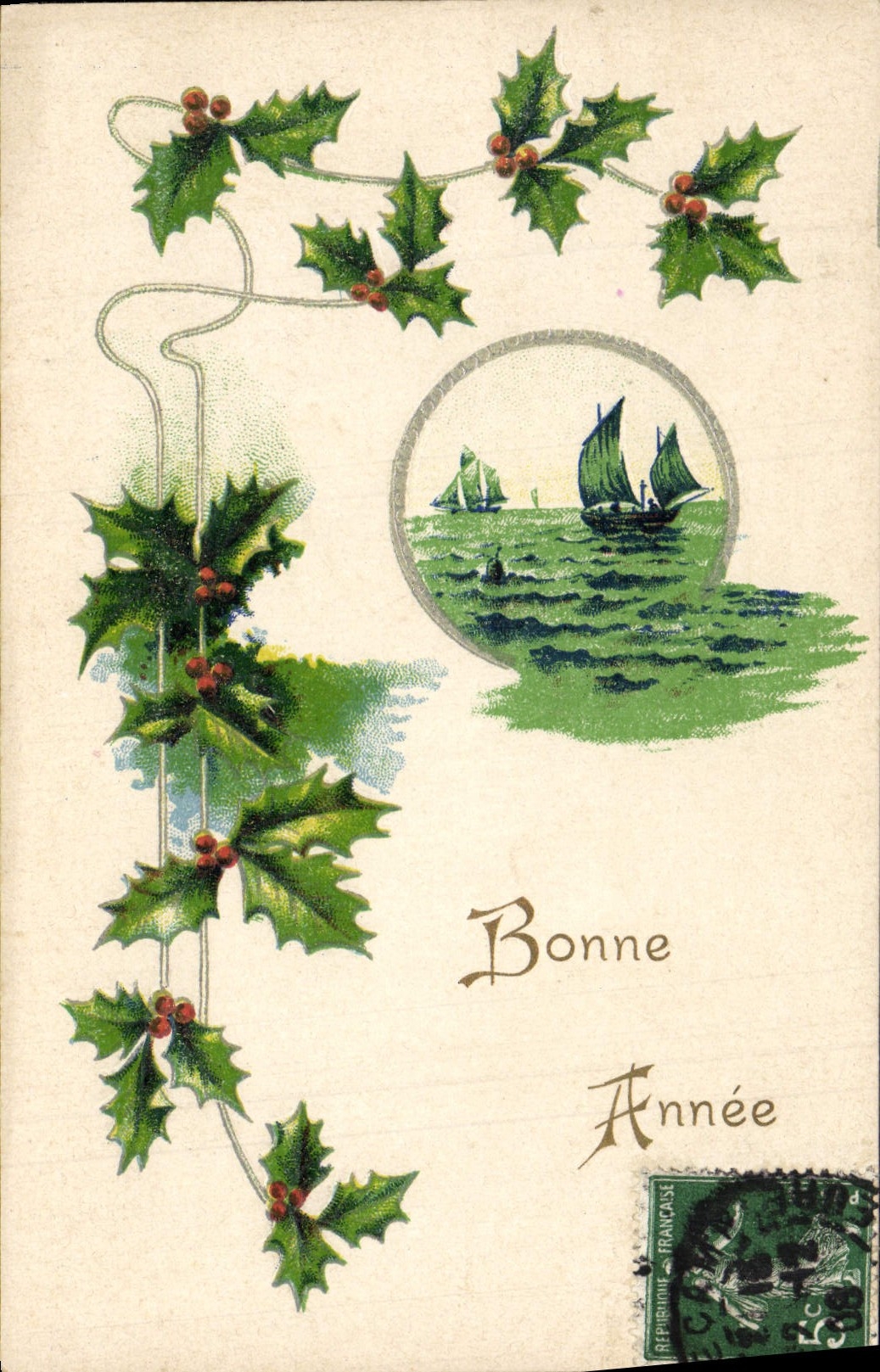 CPA Fantaisie Fleurs Bonne Annee