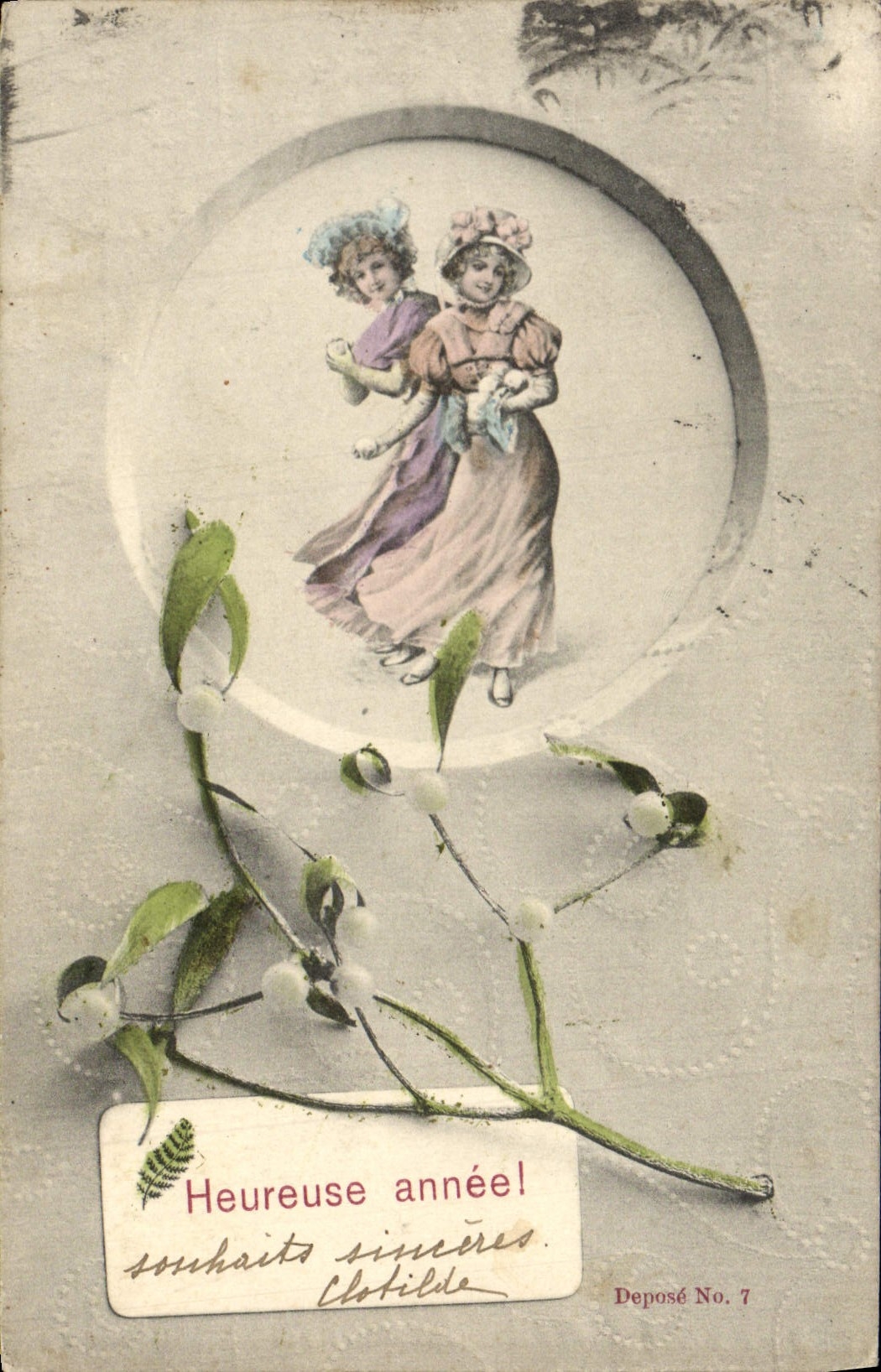 VINTAGE POSTCARD Happy Fantasy Women Year