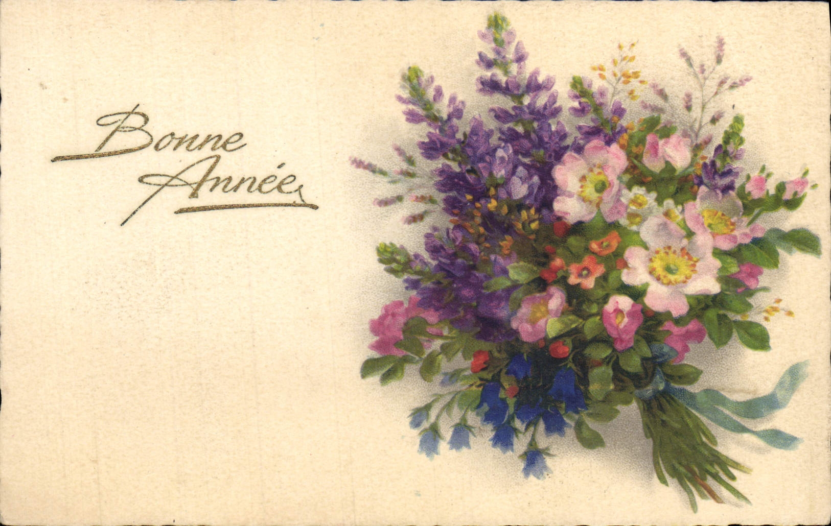 CPA Fantaisie Fleurs Bonne Annee