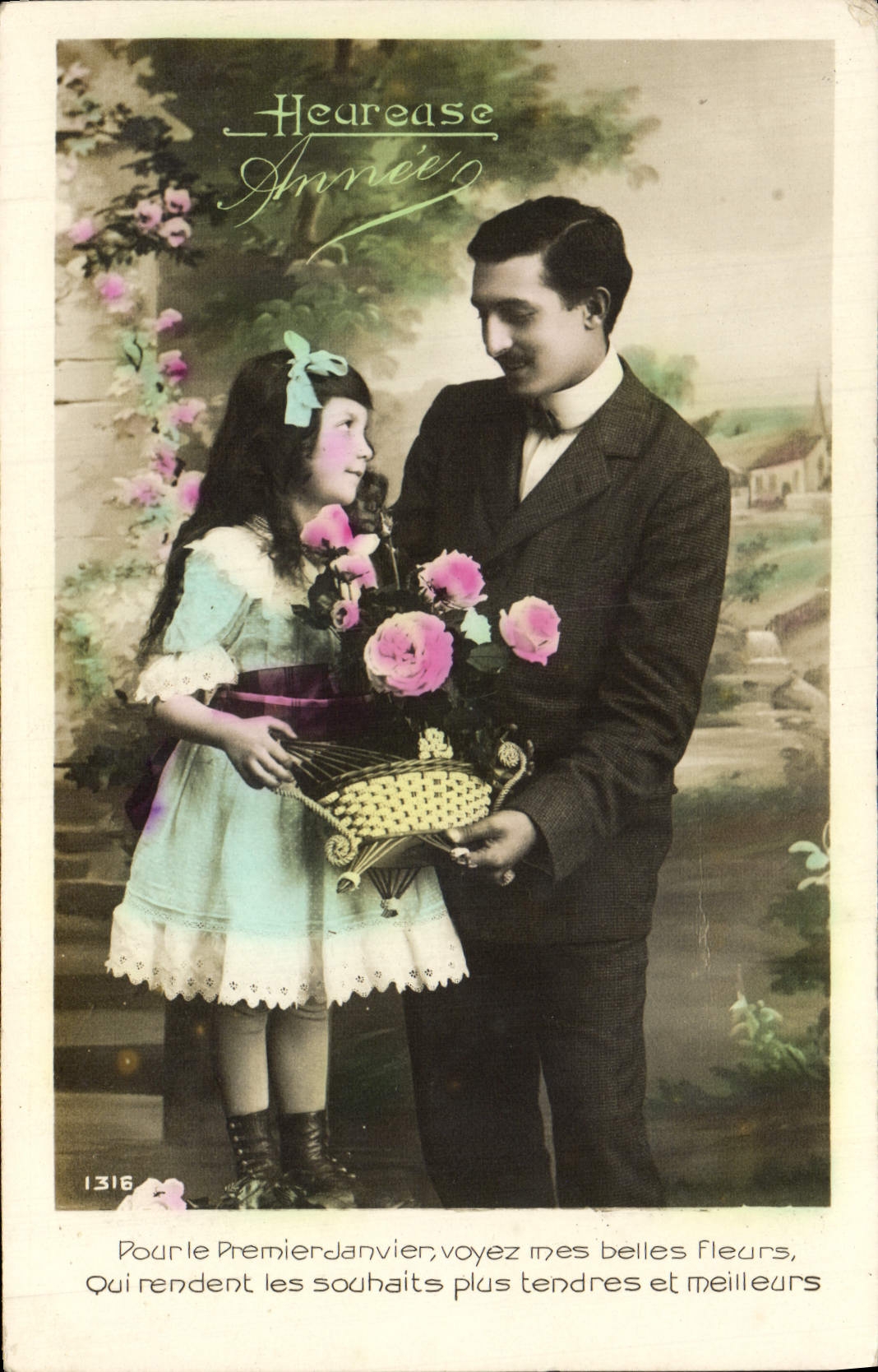 VINTAGE POSTCARD Fantasy Child Man