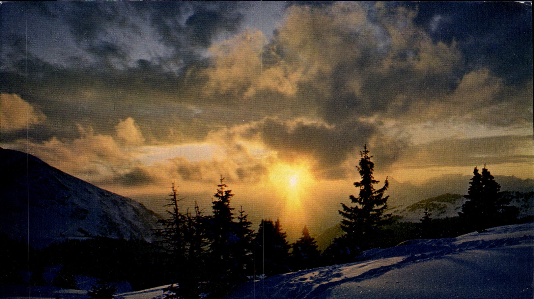 MODERN CARD Colors And Light Of France Landscape Of Snow