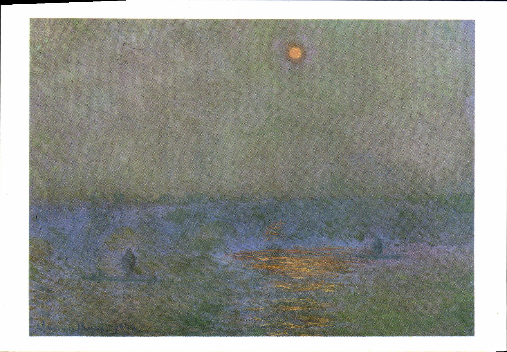 MODERN CARD Claude Monet Waterloo Bridge sun in the fog