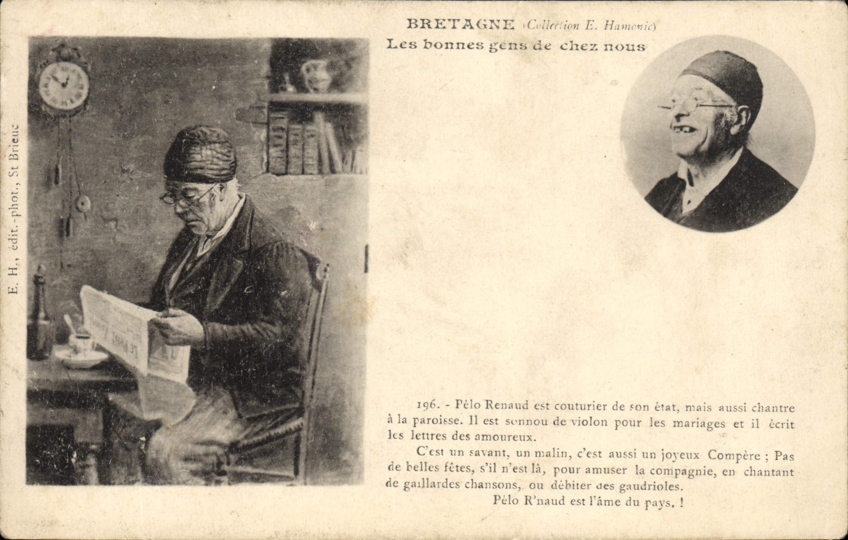 Gente de Bretaña de la POSTAL de la VENDIMIA buena en de nuestro folklore de las premisas