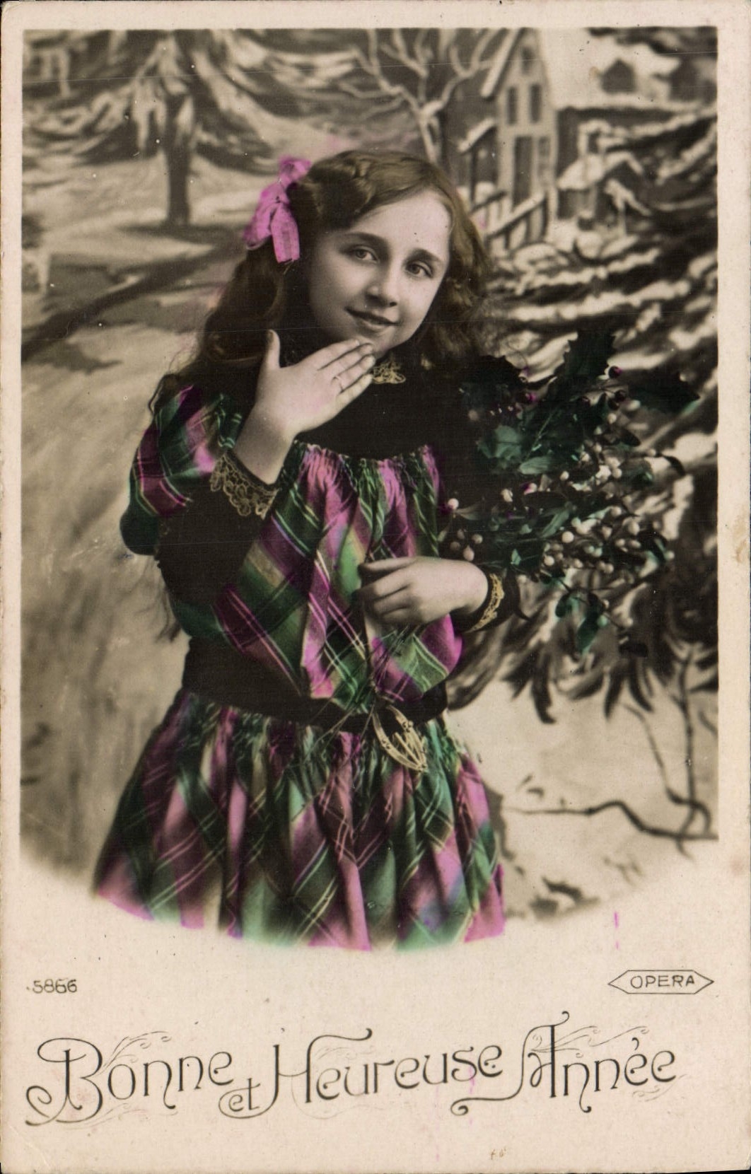 VINTAGE POSTCARD Good Happy Year Child