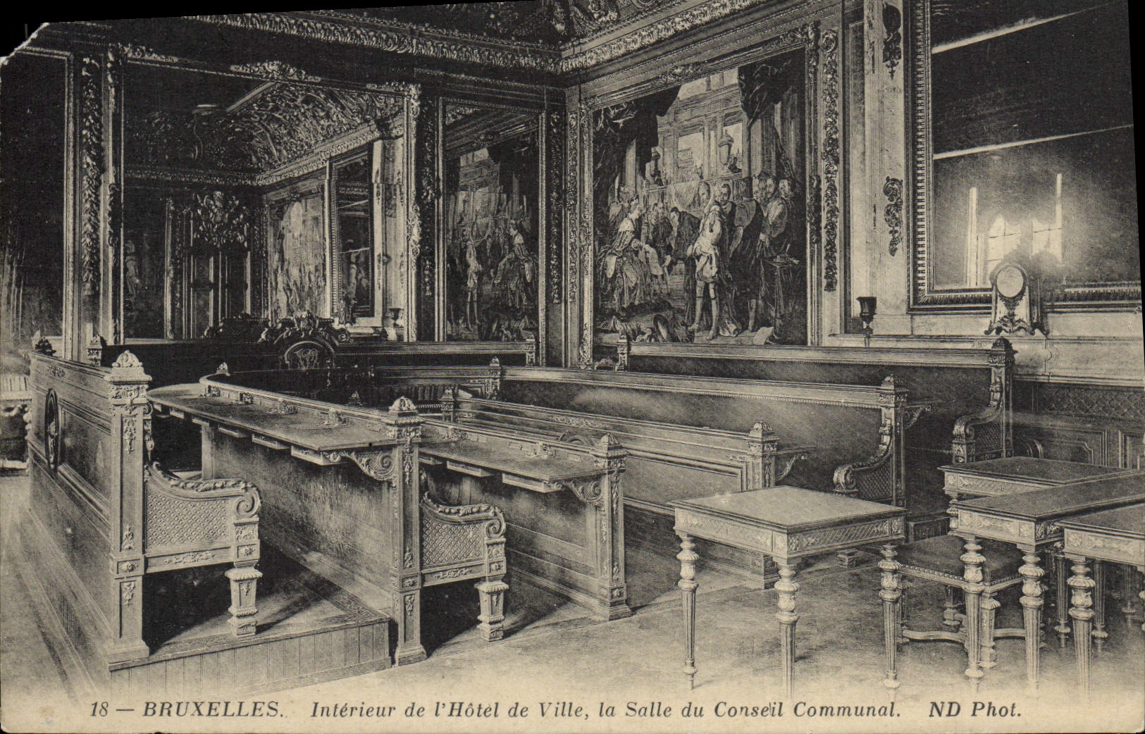 CPA Bruxelles Interieur de I'Hotel de ville La salle du conseil communal
