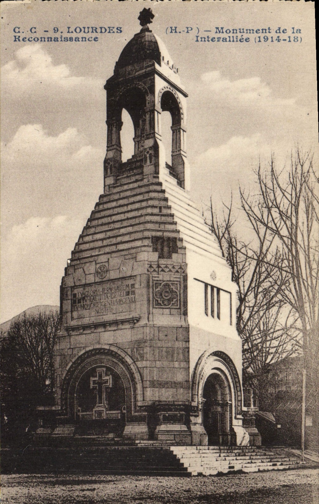 VINTAGE POSTCARD Heavy Monument of the interallied Recognition Militaria