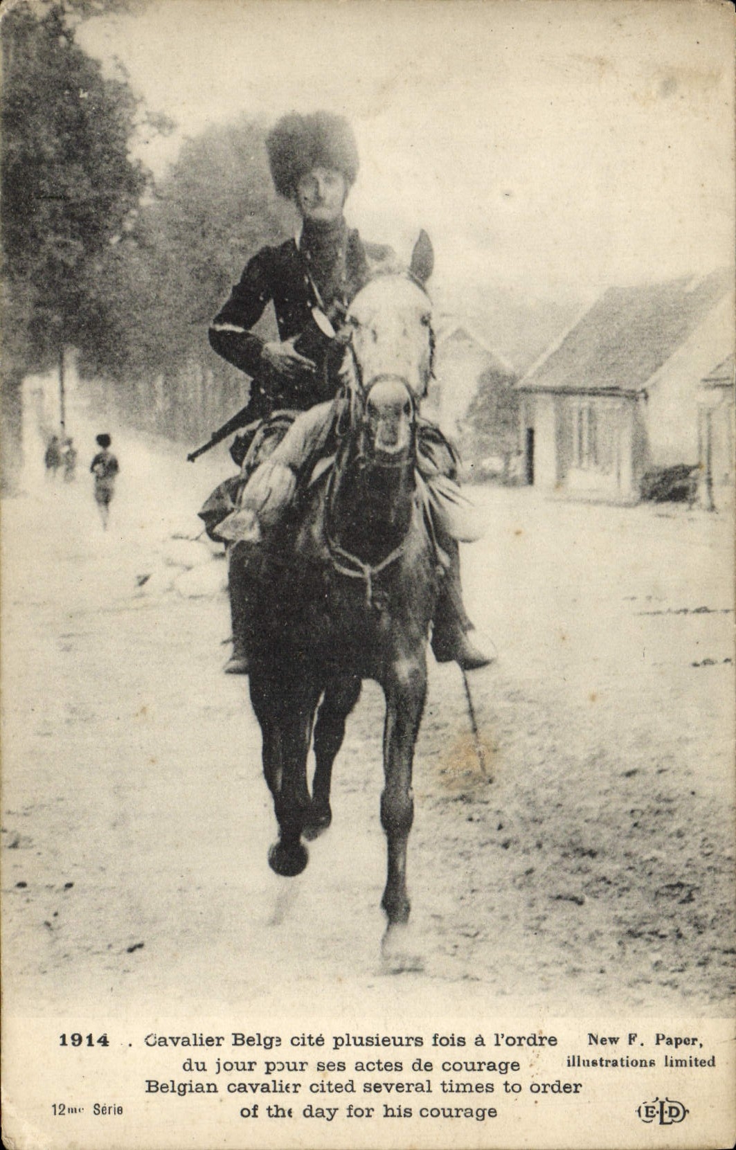 CPA Cavalier belge cite plusieurs fois a l'ordre de jour Militaria 