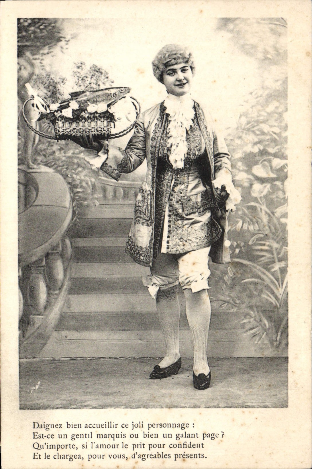 Folklore del hombre de la fantasía de la POSTAL de la VENDIMIA