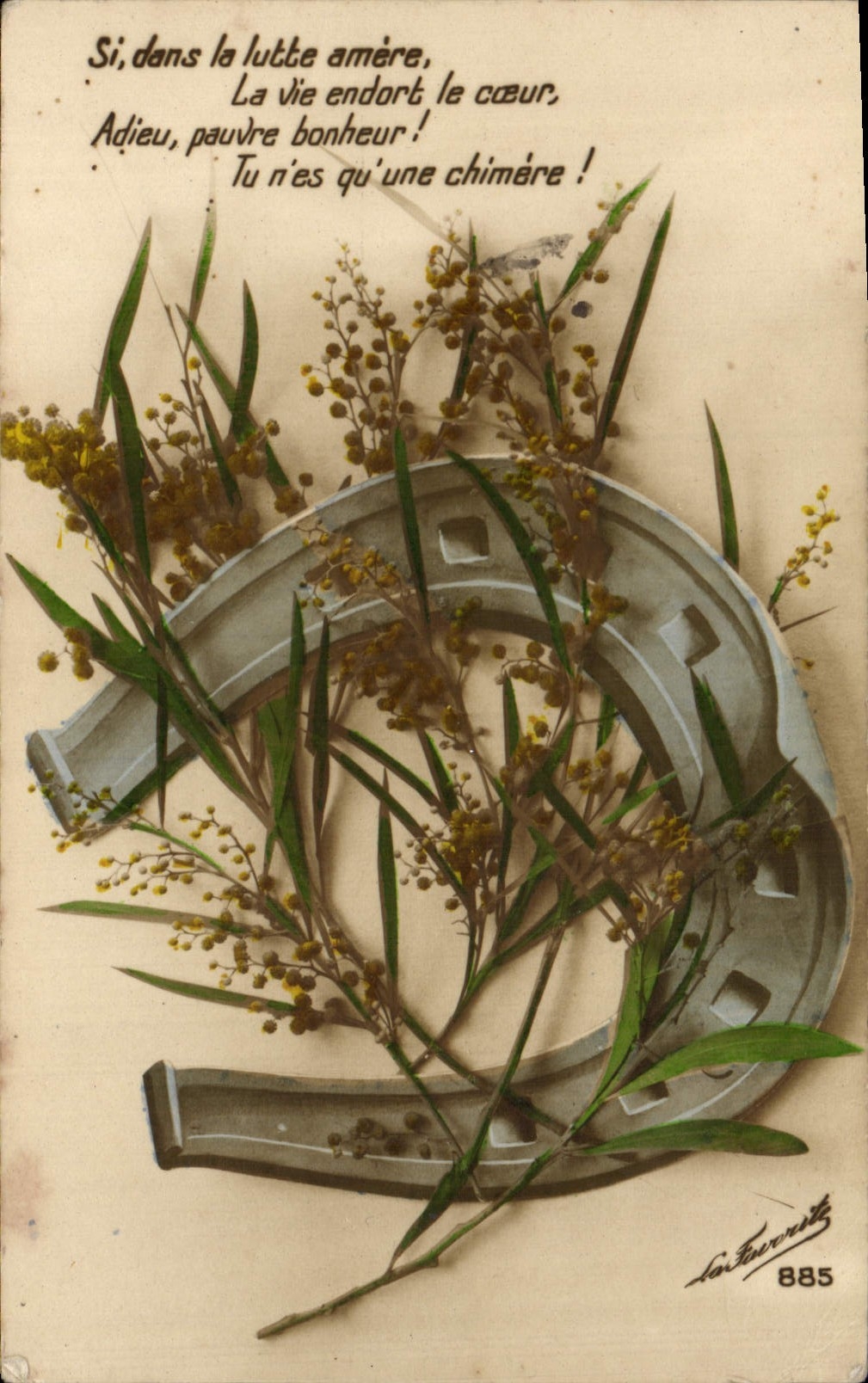 CPA Fantaisie Fer a cheval