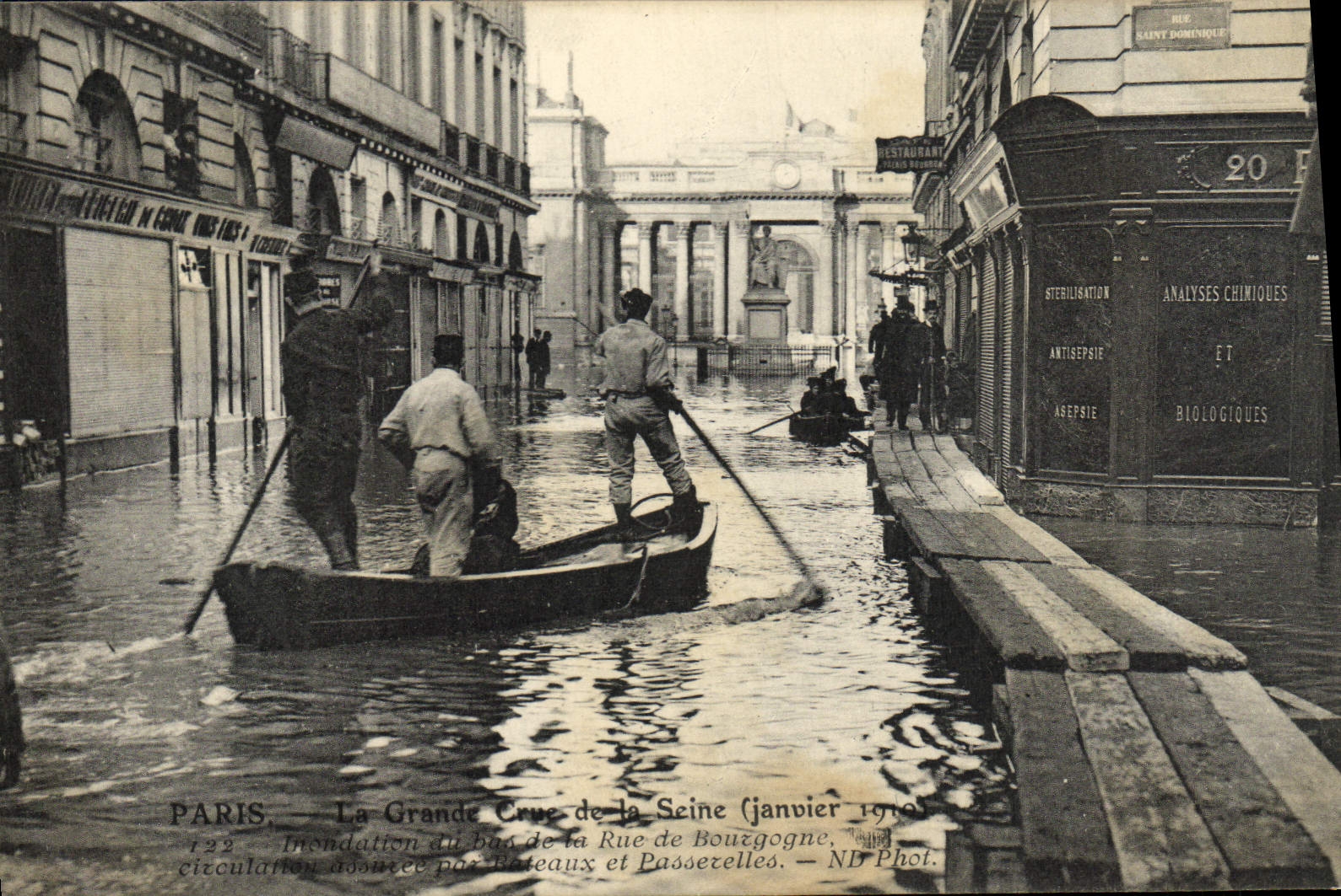 CPA Paris La Grande Crue de la Seine Inondation du bas de la rue de Bourgogne