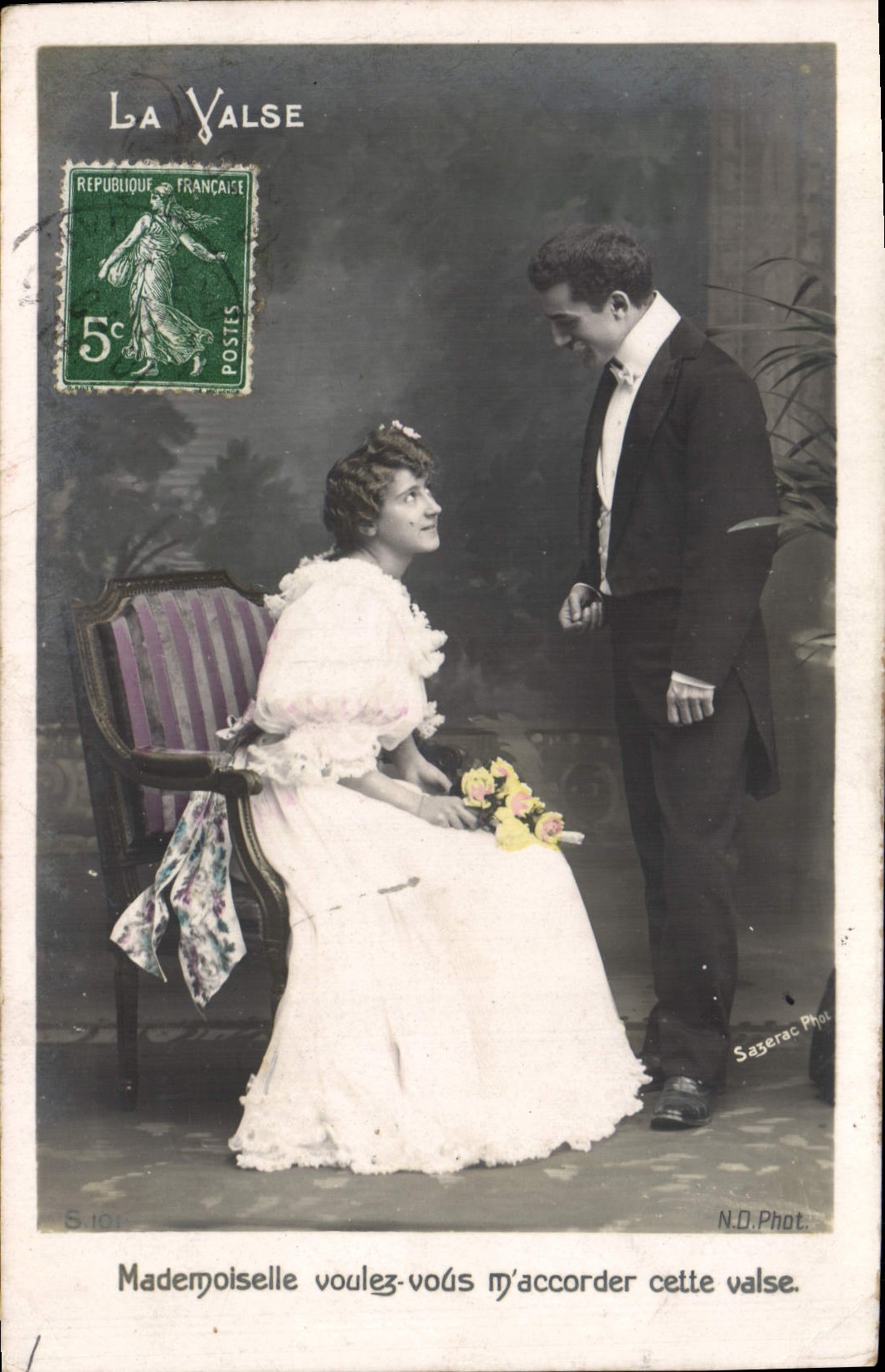 VINTAGE POSTCARD Fantasy Woman Waltz