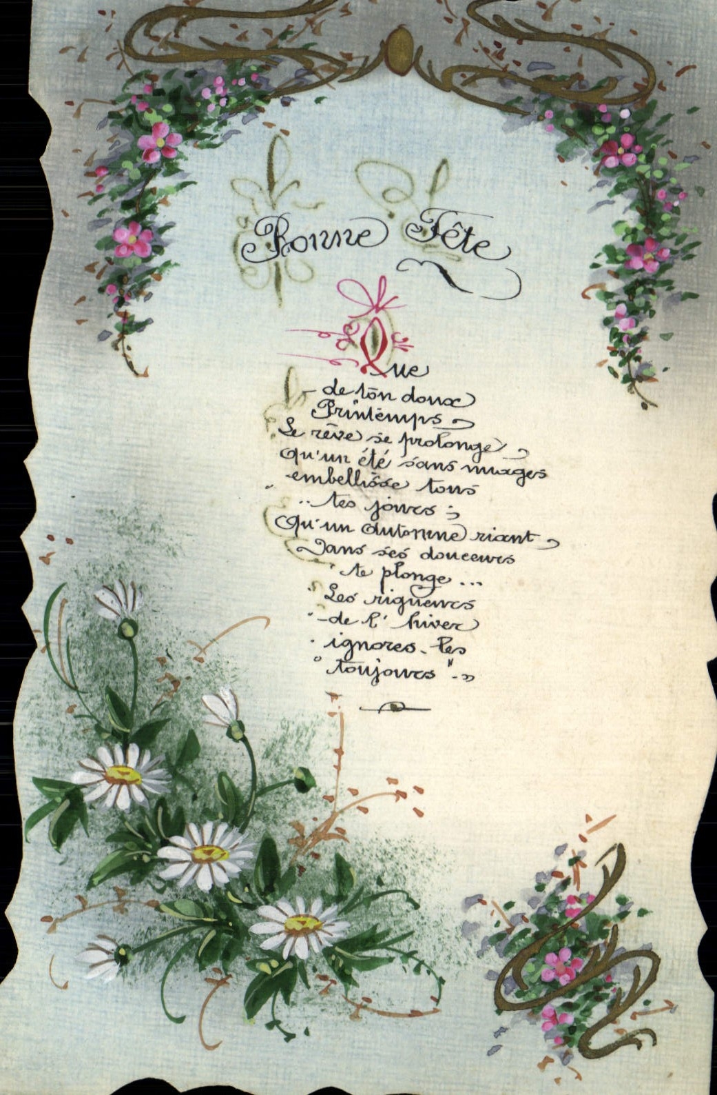 CPA Fantaisie Fleurs Bonne Annee