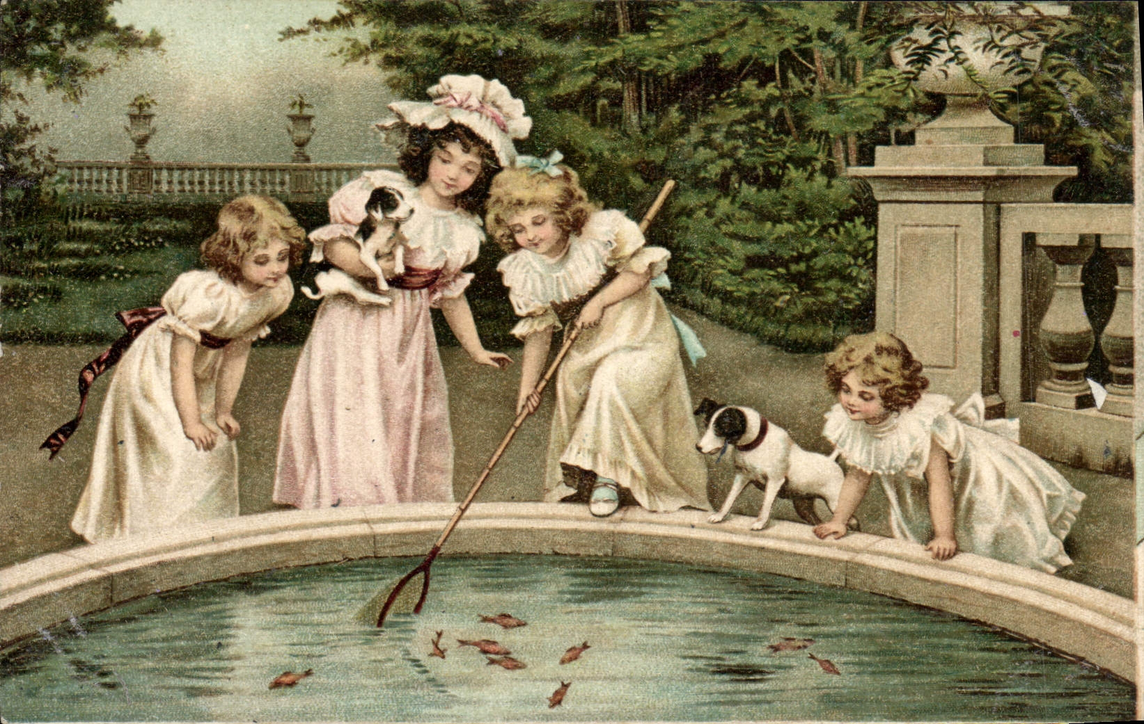 CPA Fantaisie Enfants Chien Chiot
