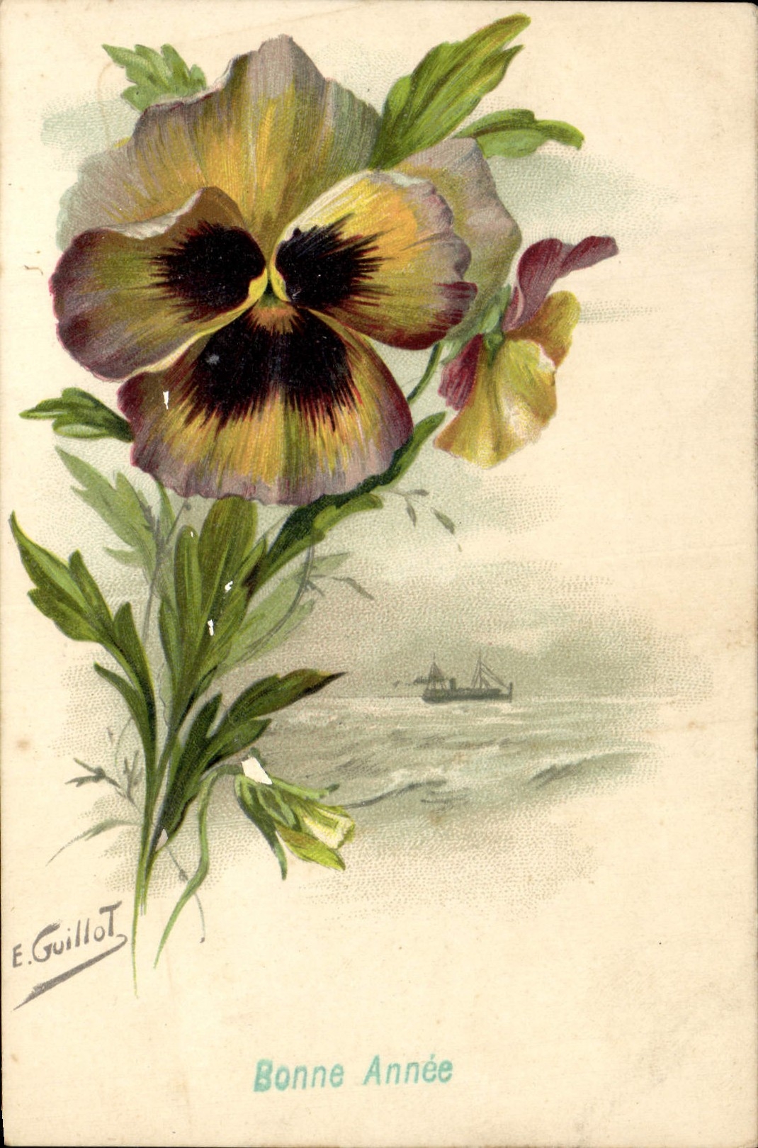 CPA Fantaisie Fleurs Bonne Annee