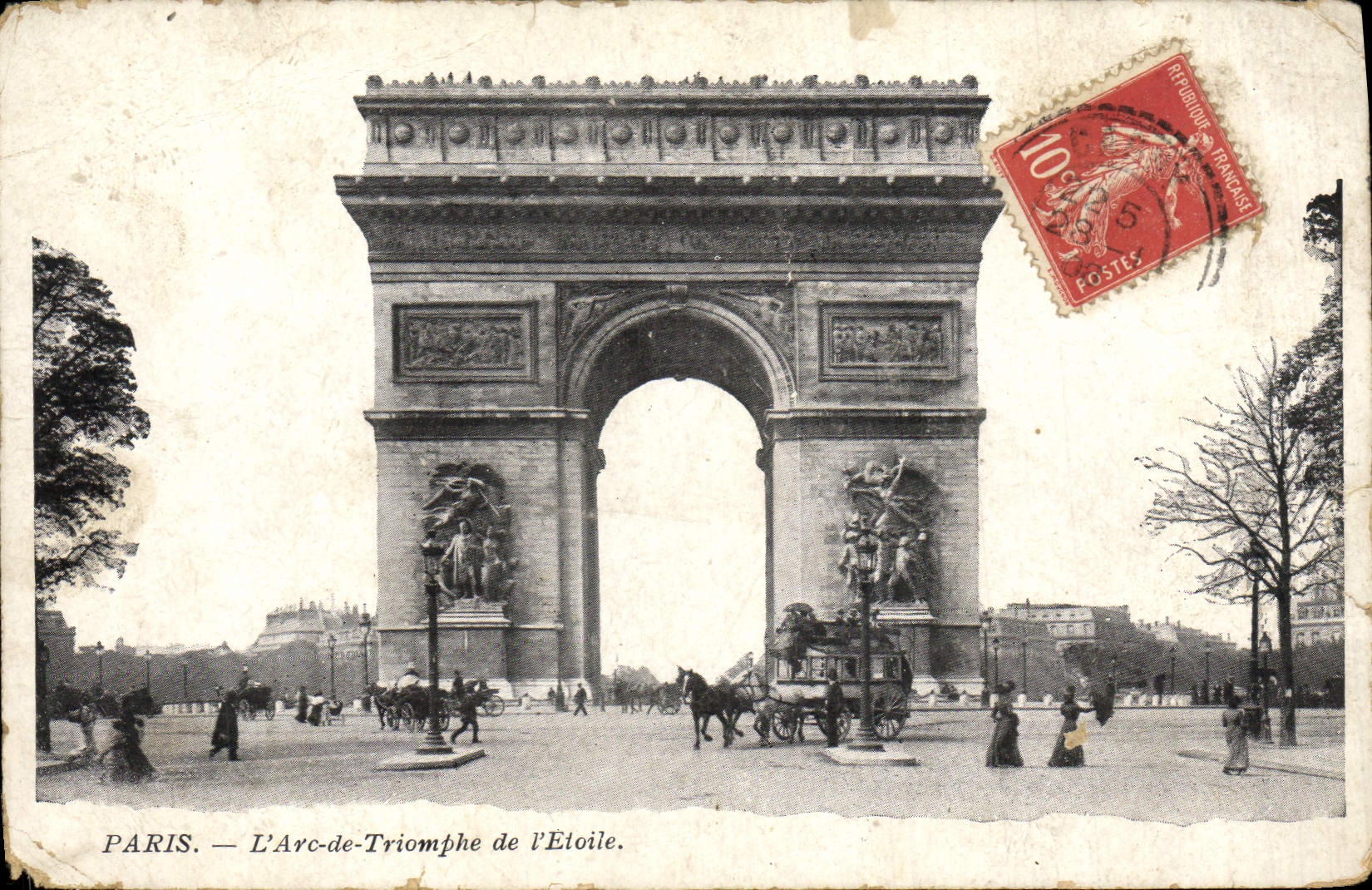 CPA Paris L'Arc de Triomphe
