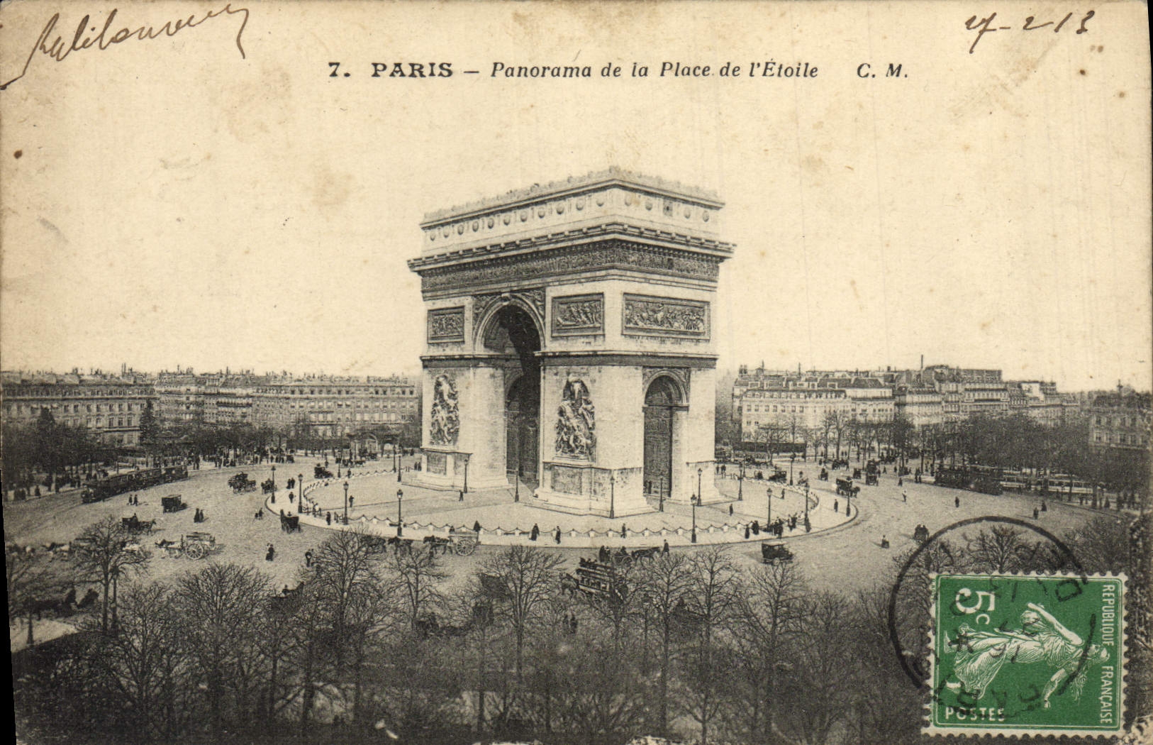 CPA Paris Panorama de la Place de I'Etoile
