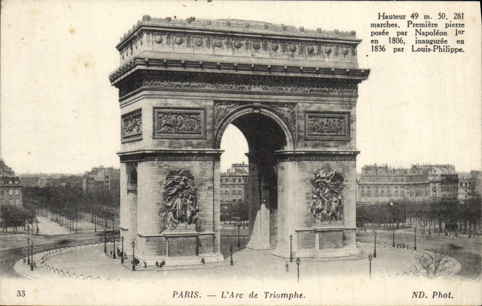 CPA Paris L'Arc de Triomphe de I'Etoile