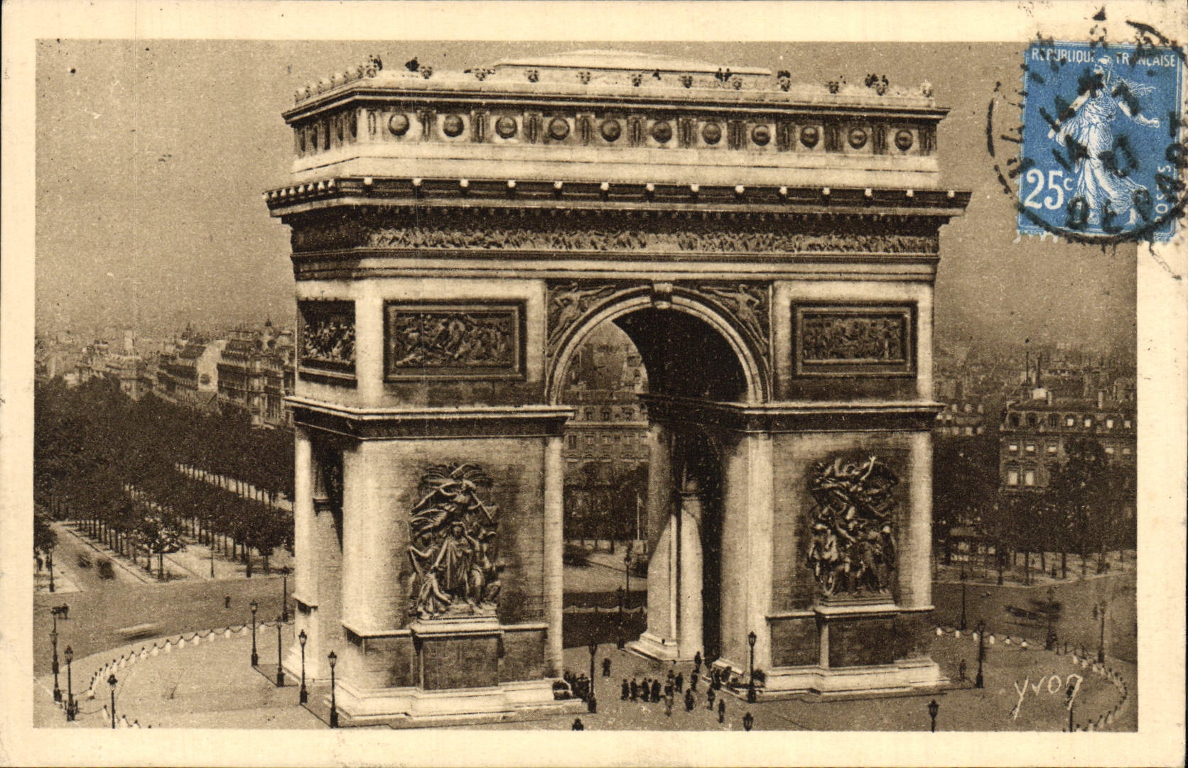 CPA Paris En Flanant L'Arc de Triomphe 
