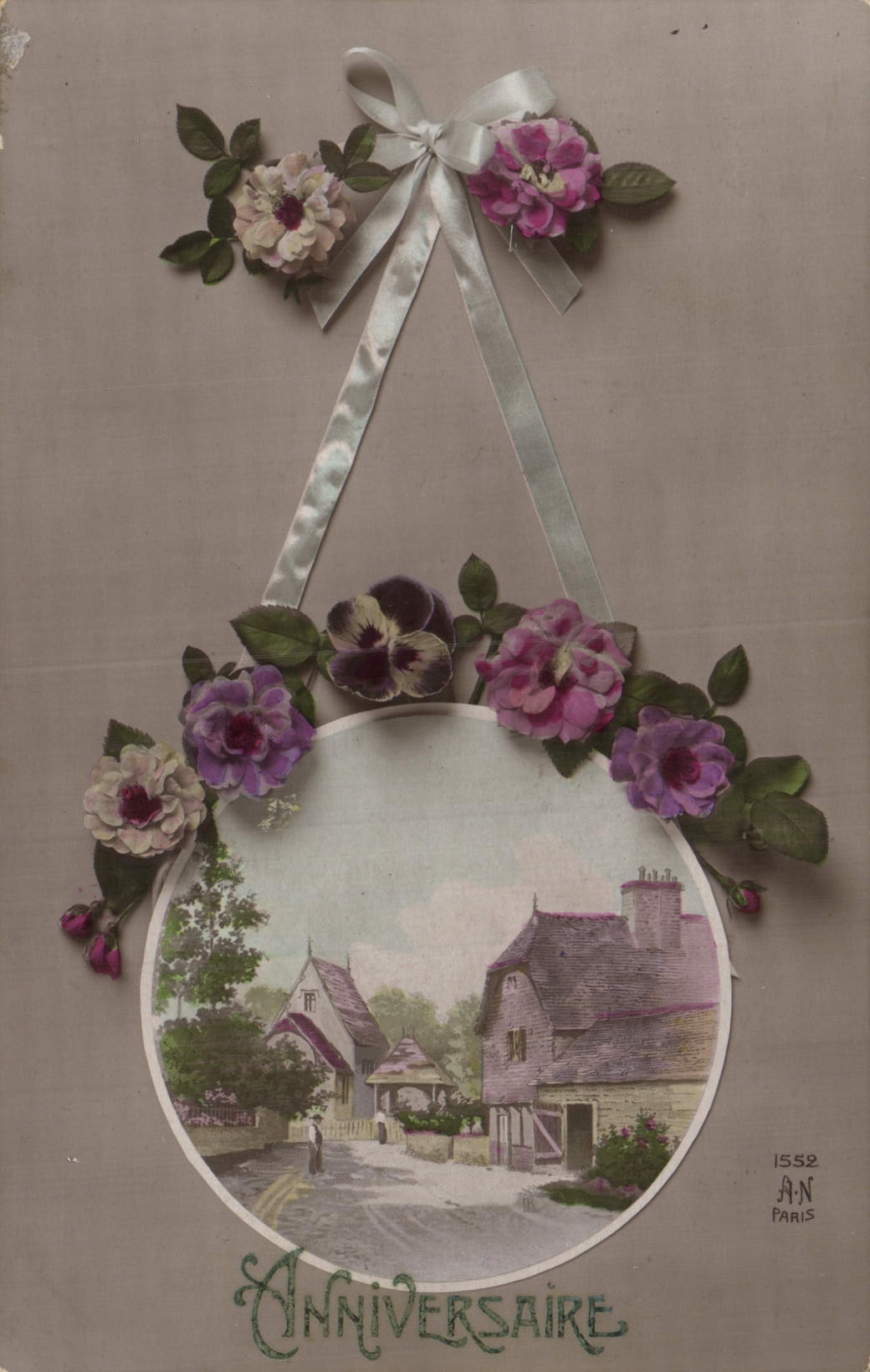 CPA Anniversaire Fleurs